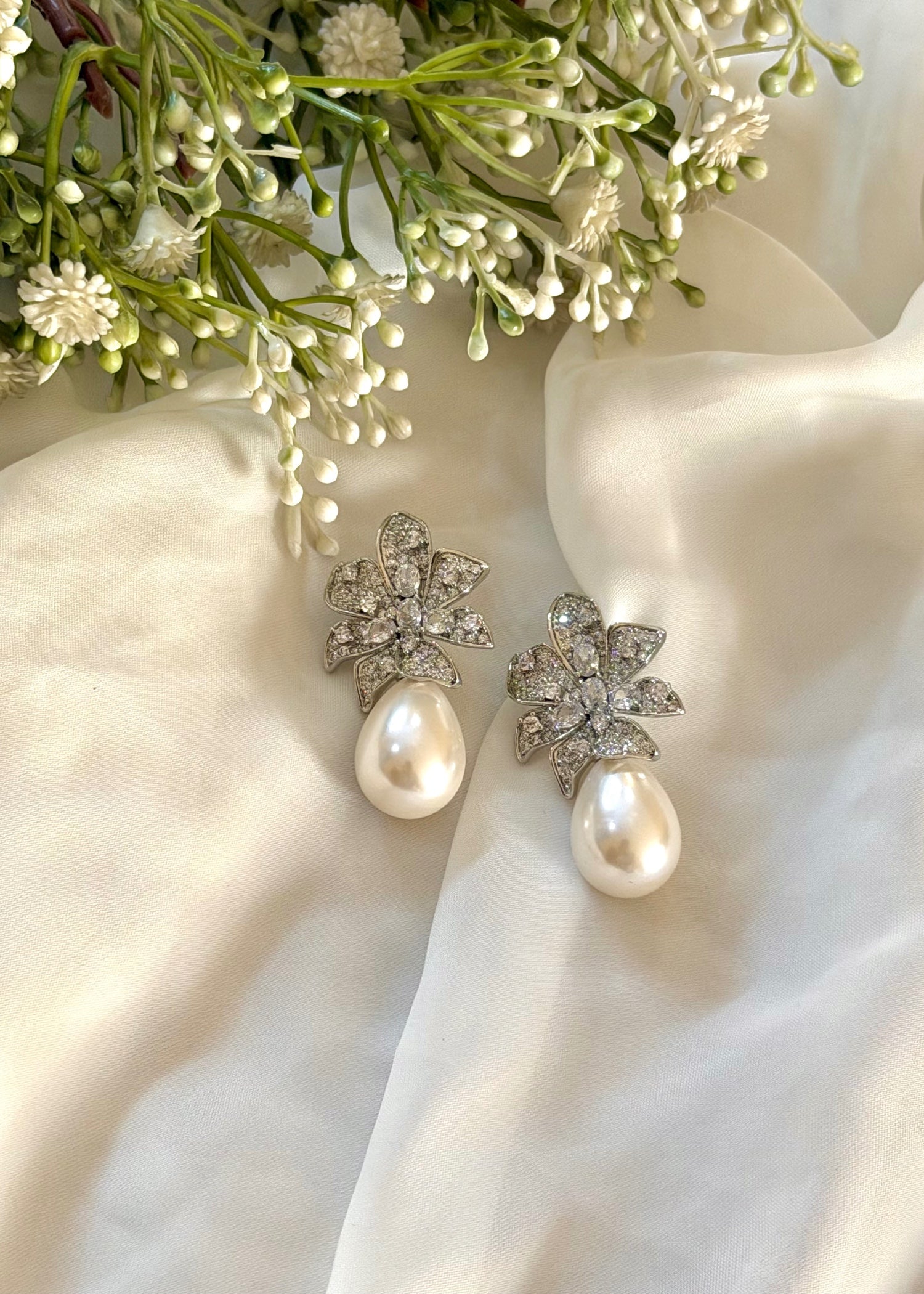 Earrings in Silver Color by - Trendy Women Earrings DKH4655