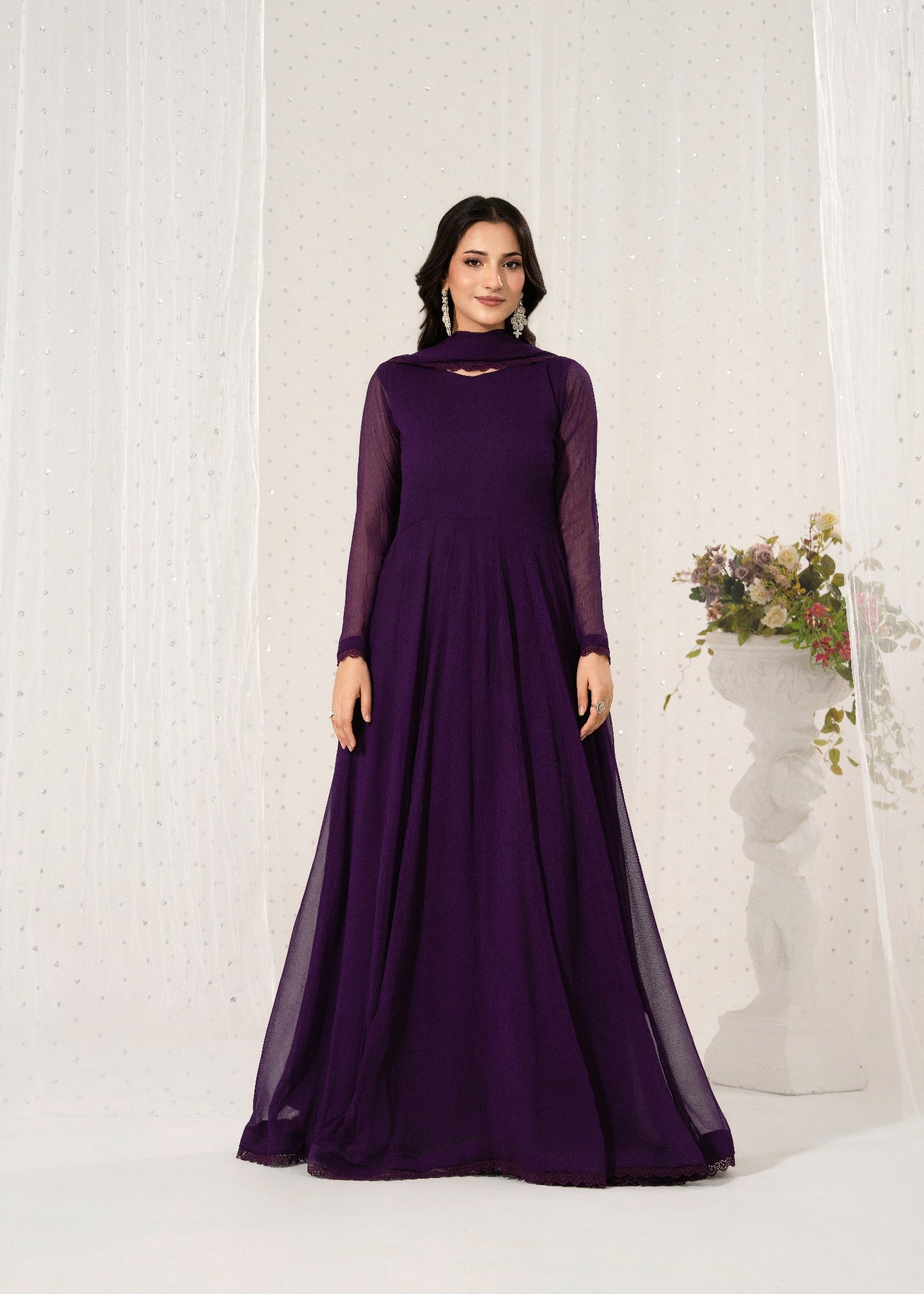 chiffon Maxi in Purple rain