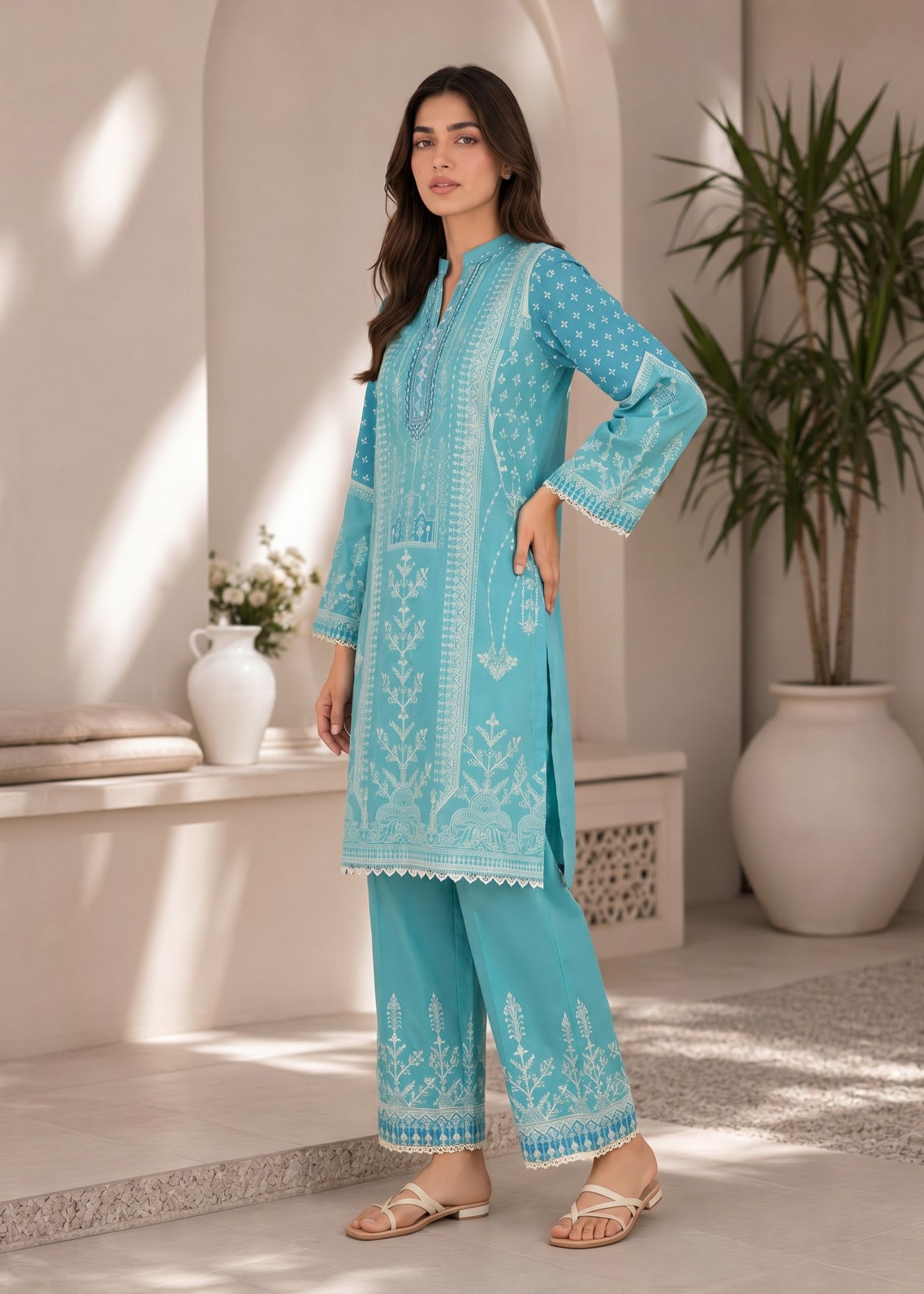 cambric Unstitched in Aquamarine