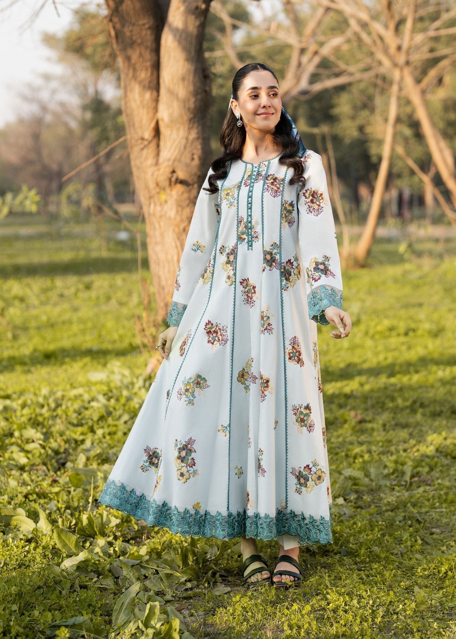 cotton Pishwas in White