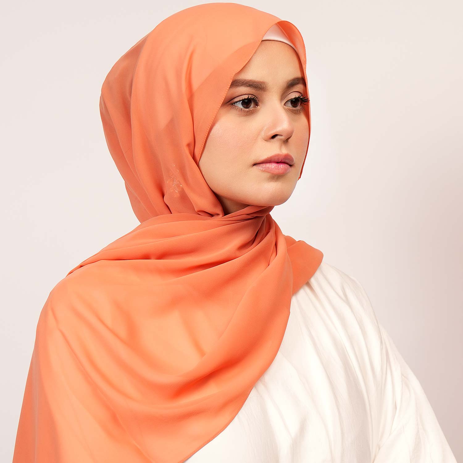 chiffon Hijab in Orange