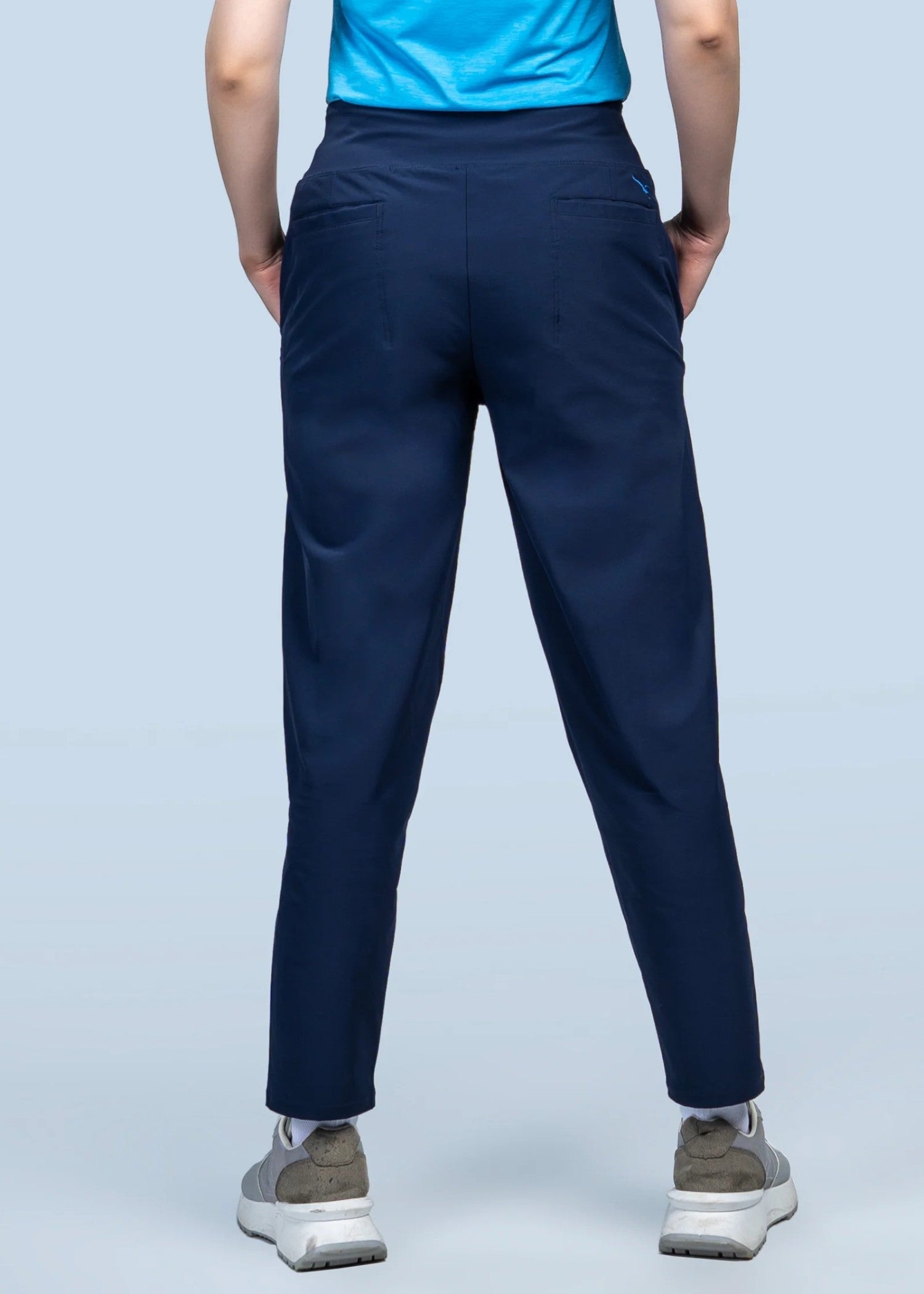 microfiber polyester Trousers in Navy blue