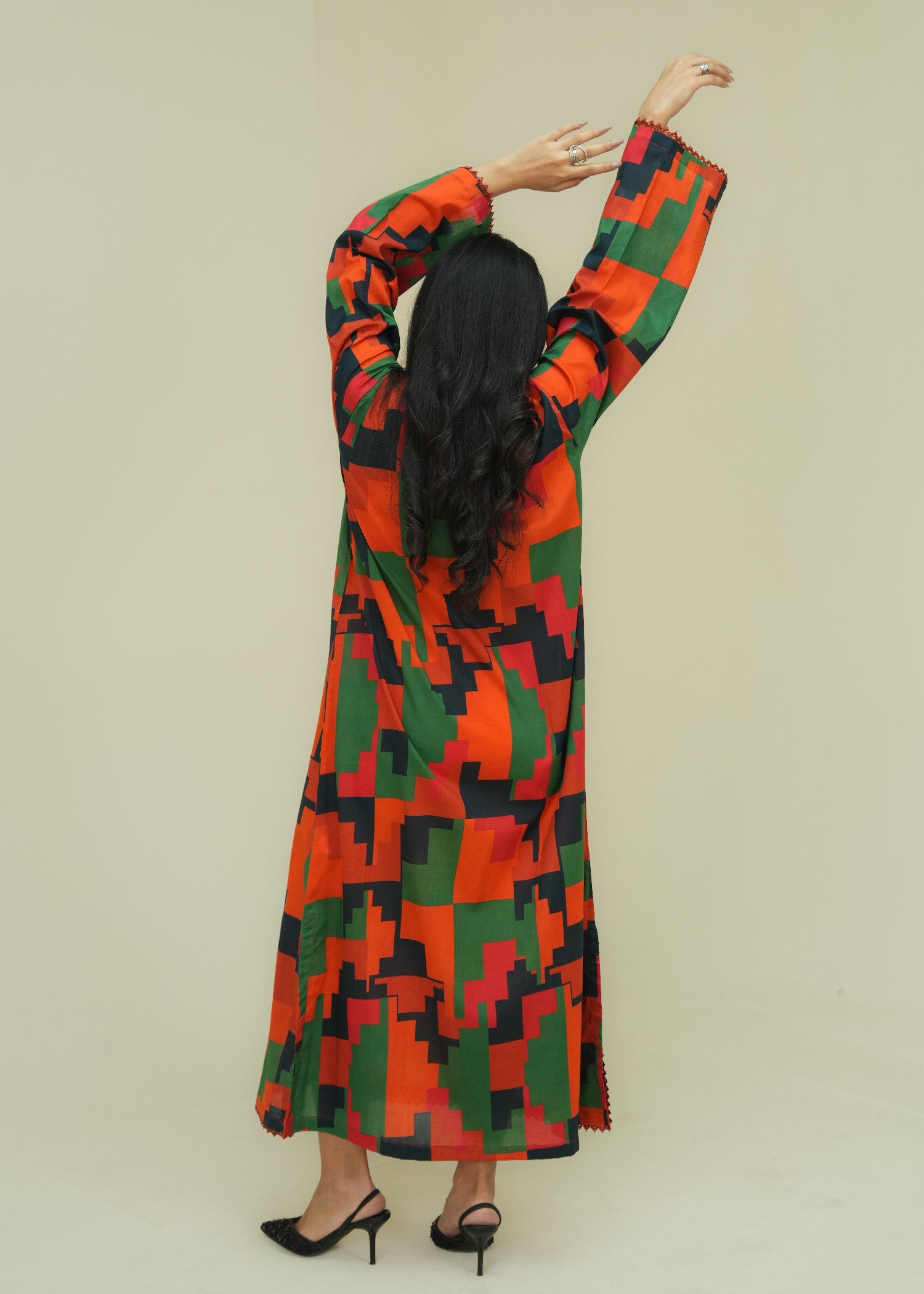 lawn Kaftan in Rust orange