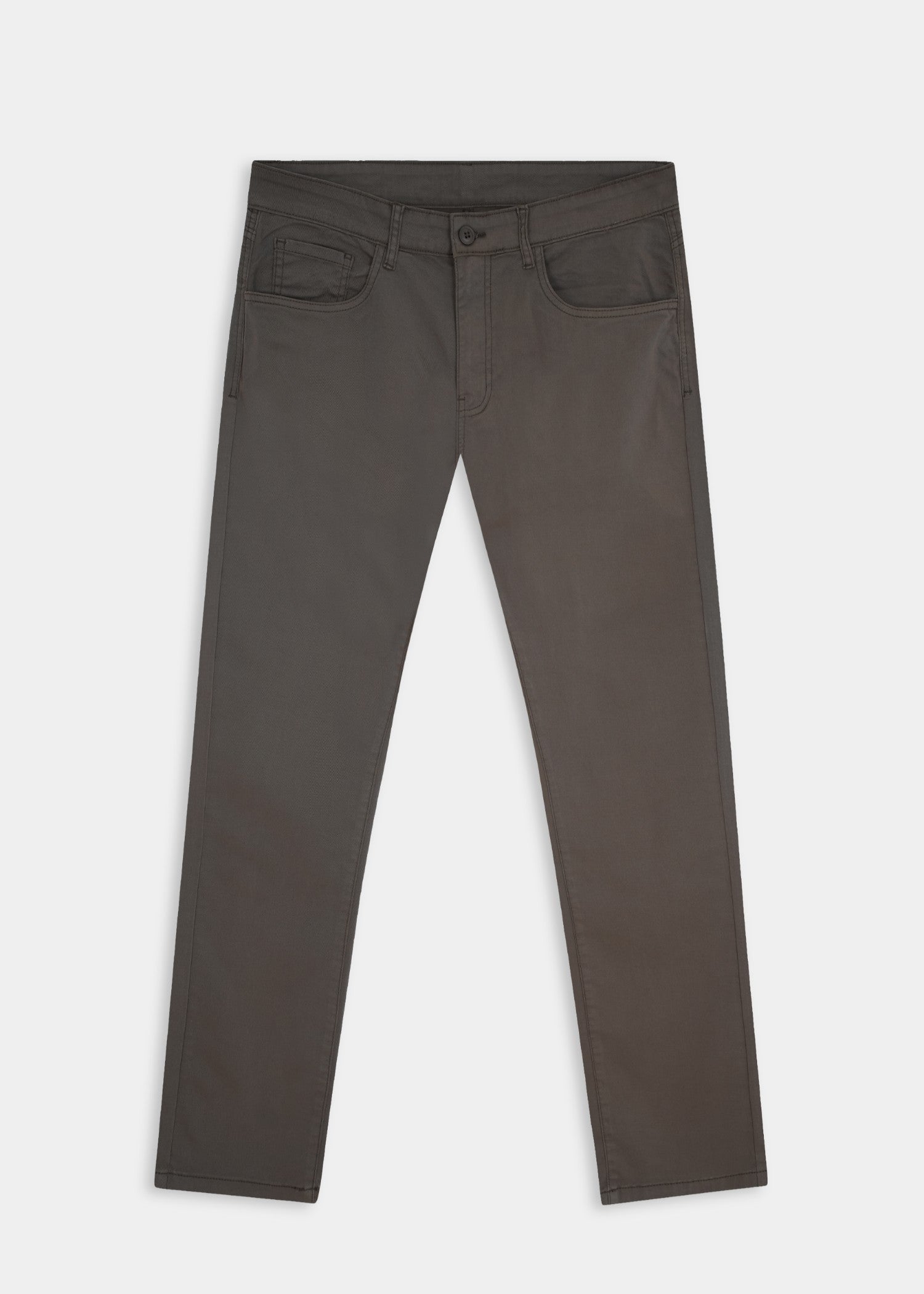 cotton satin Pants in Dark brown