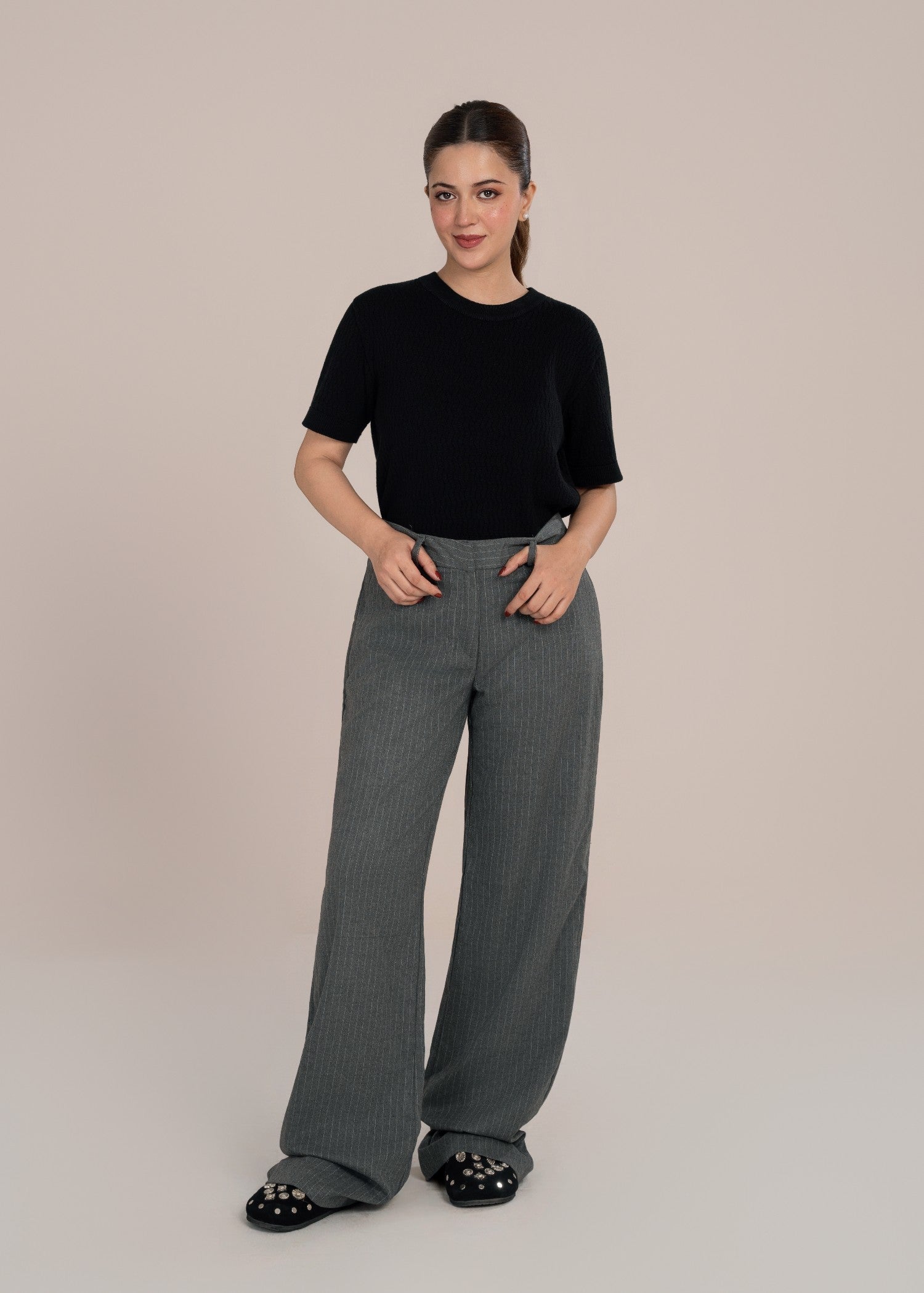 linen Pants in Grey