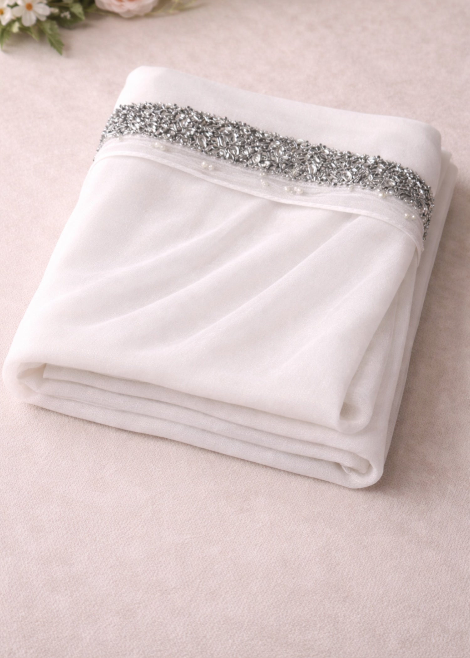 georgette chiffon Hijab in White
