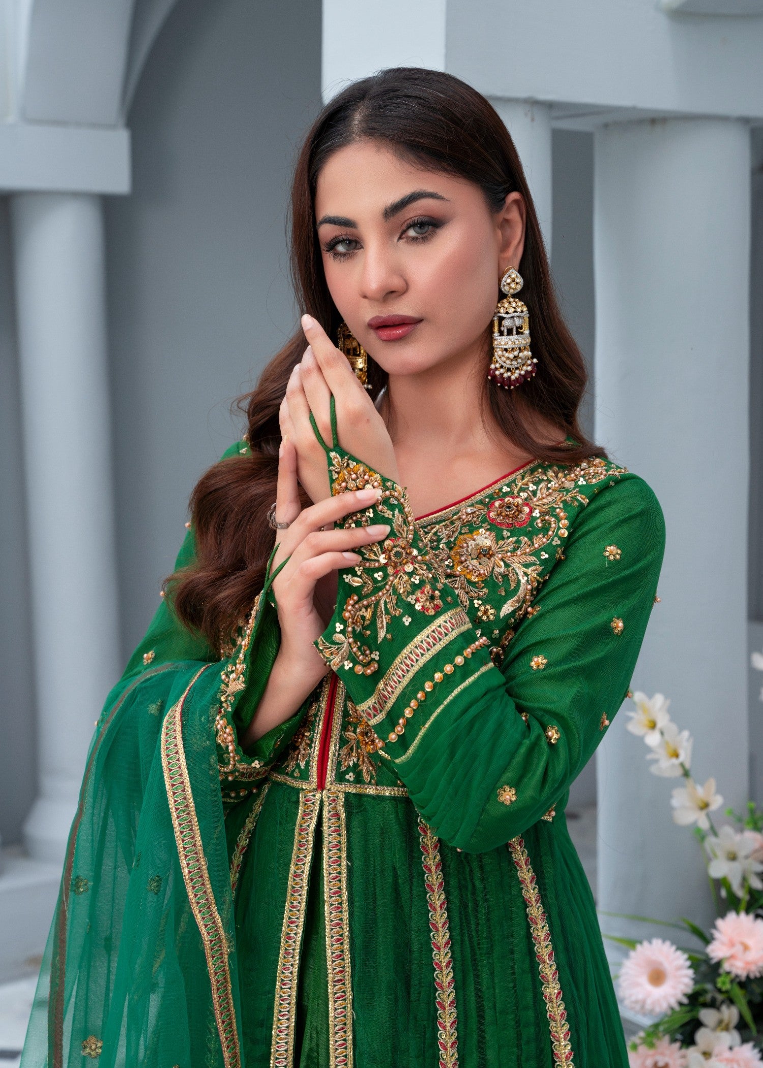 net Maxi in Bottle green