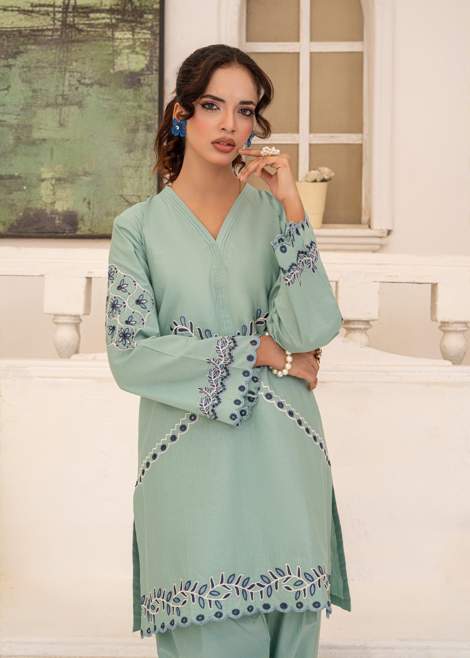cotton Co Ord Sets in Moss green