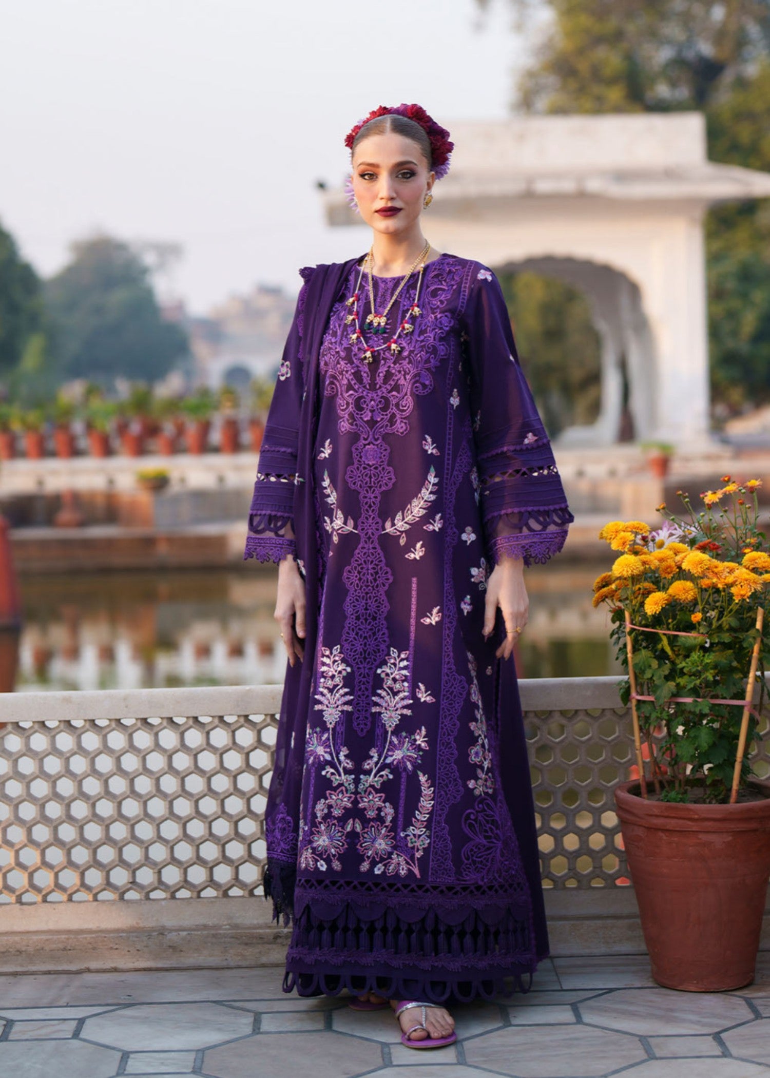 lawn Unstitched in Royal amethyst