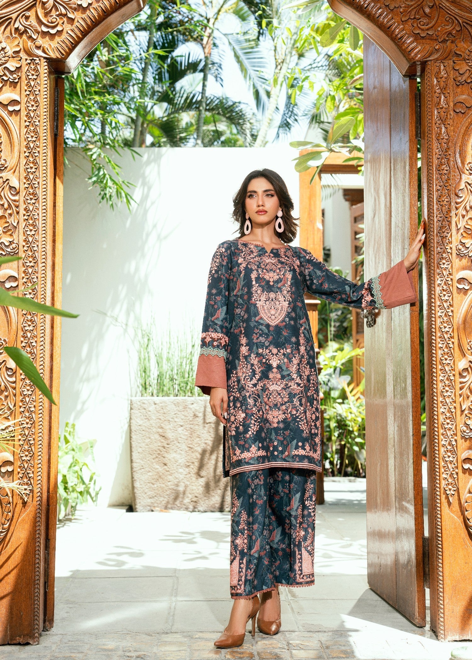 slub lawn Co Ord Sets in Pine green