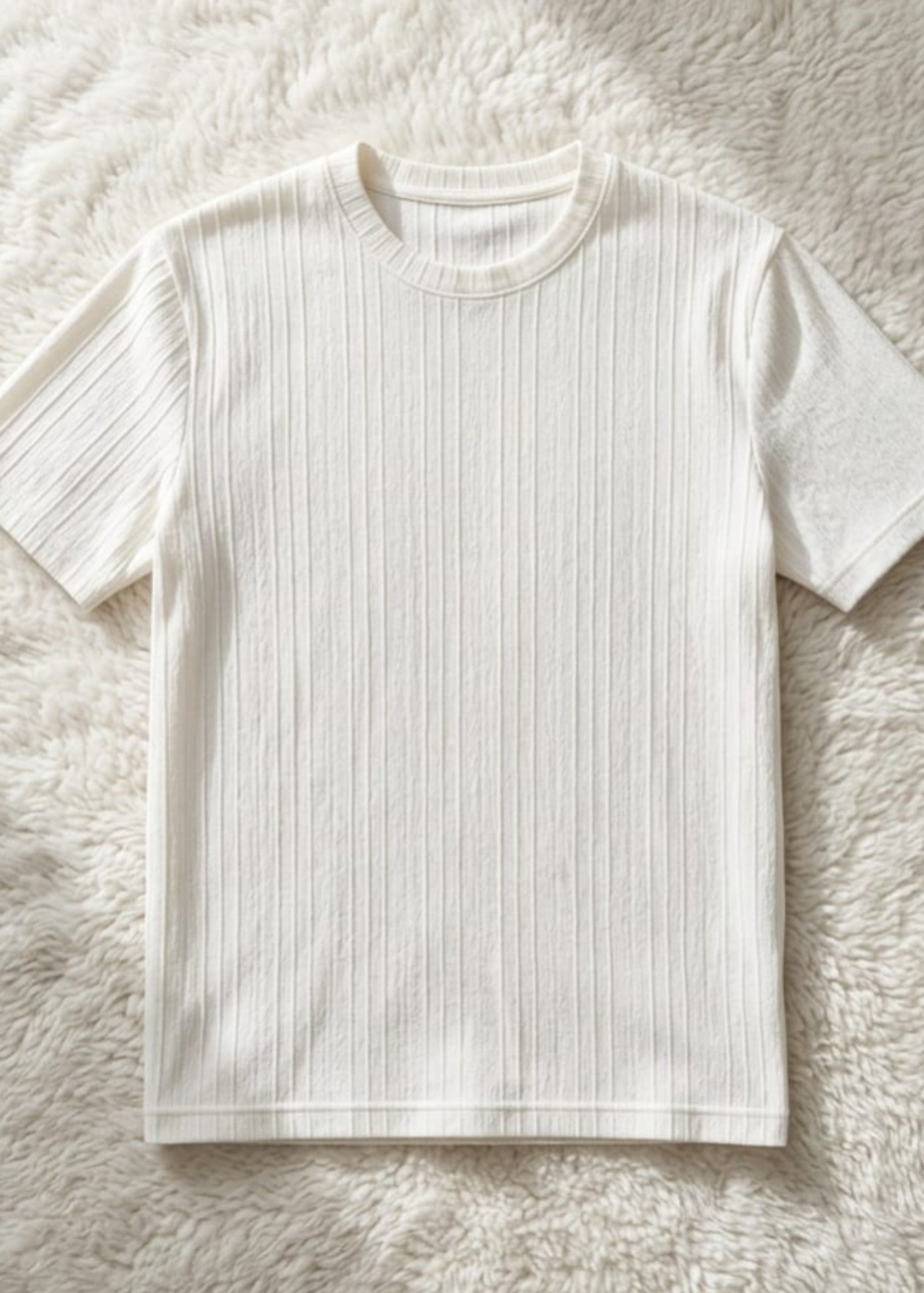 jersey knit T Shirt in Off-white