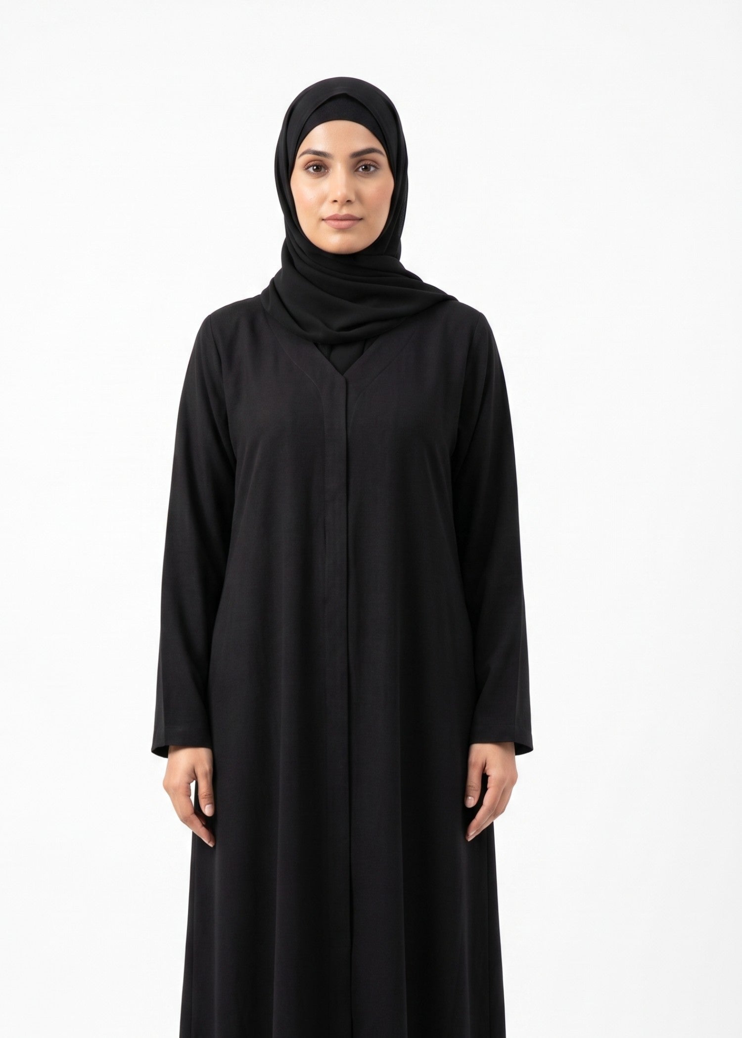 linen Abaya in Black
