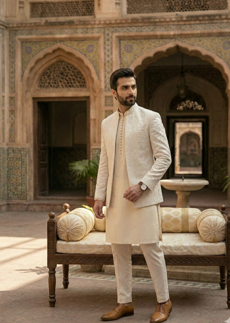 silk Prince Coat in White