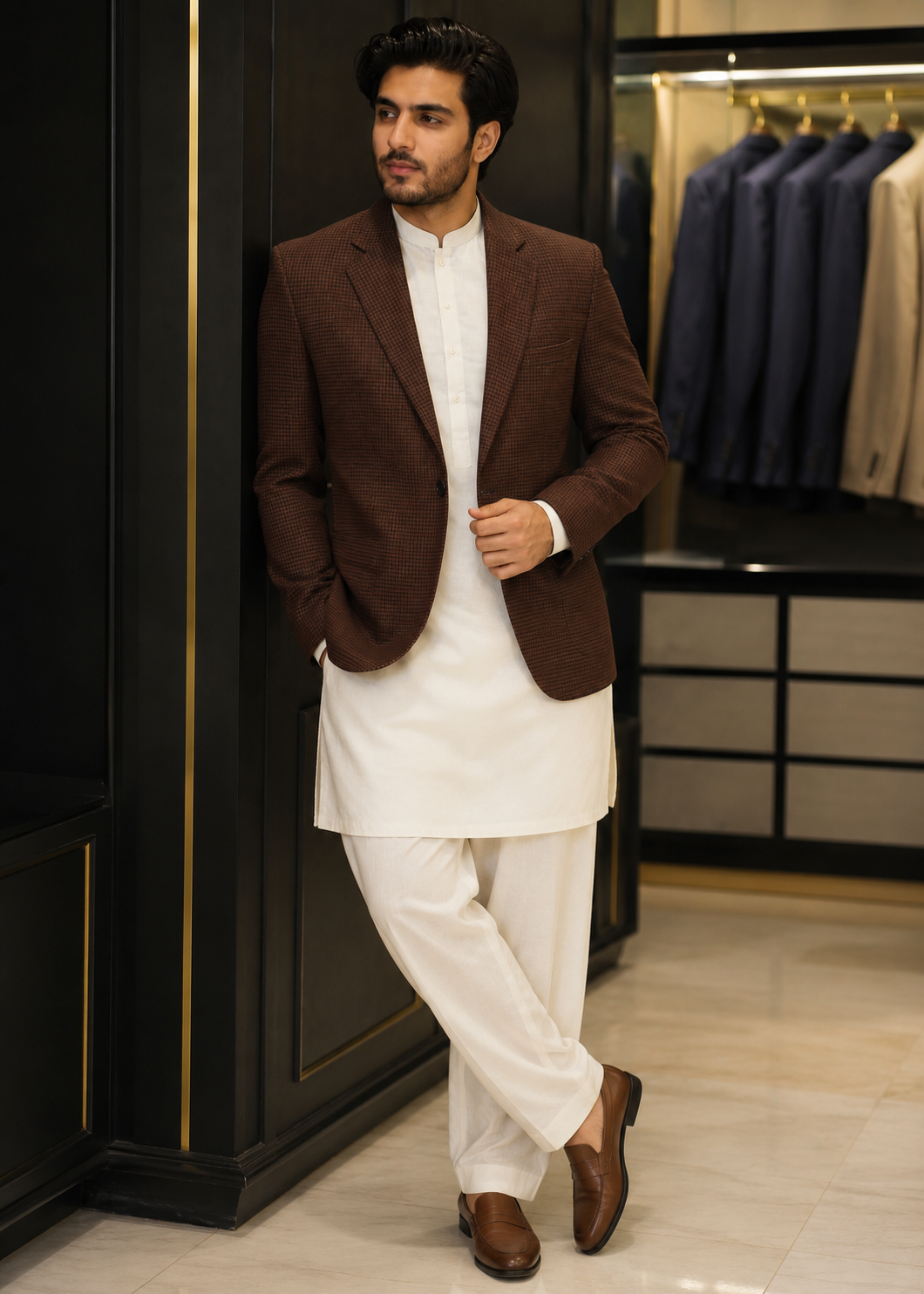 tropical Blazer in Dark brown