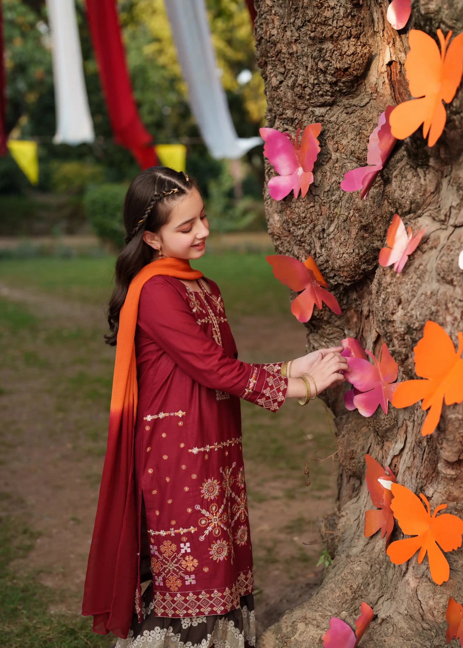 cotton Gharara in Maroon