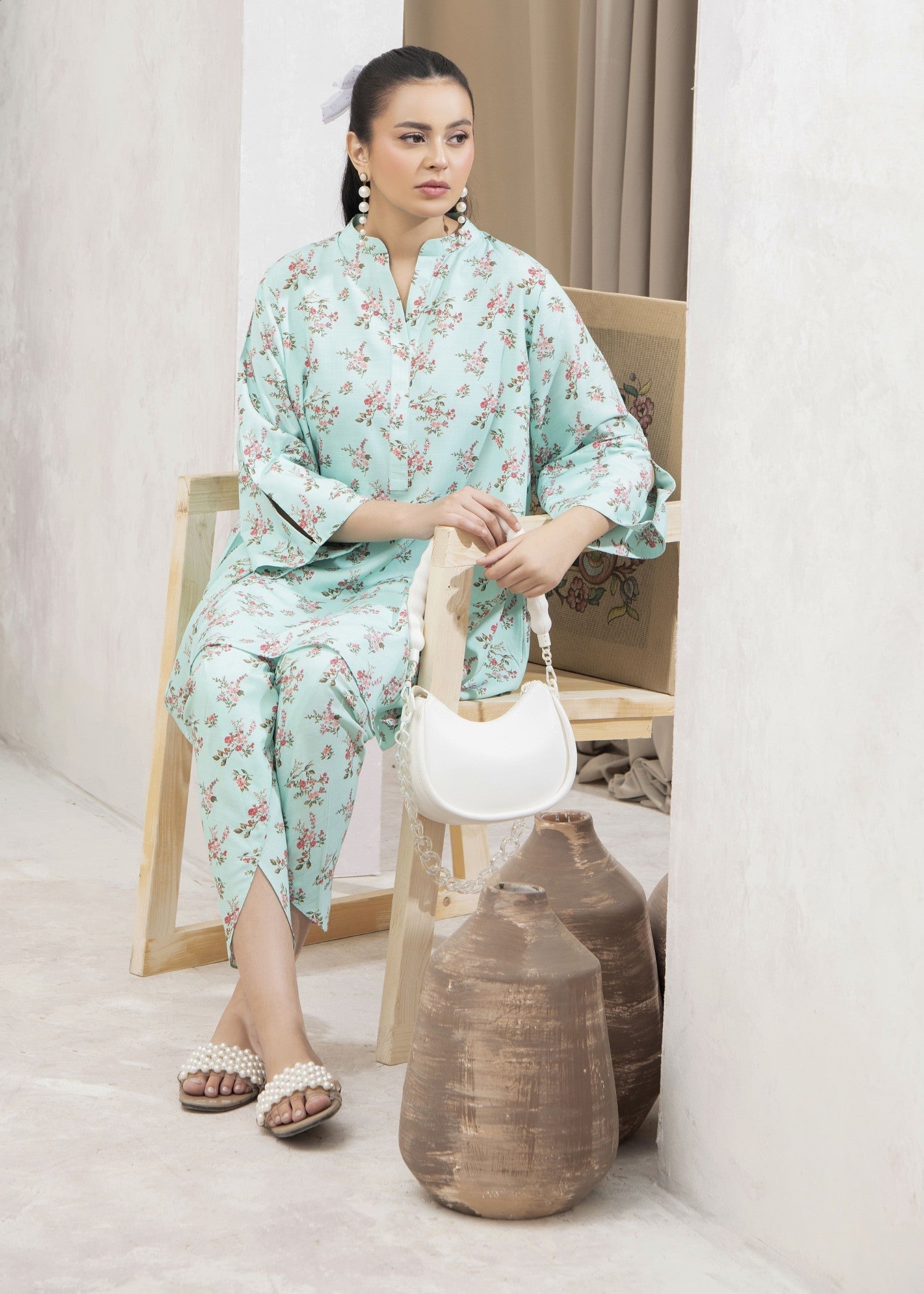 linen Co Ord Sets in Mint green