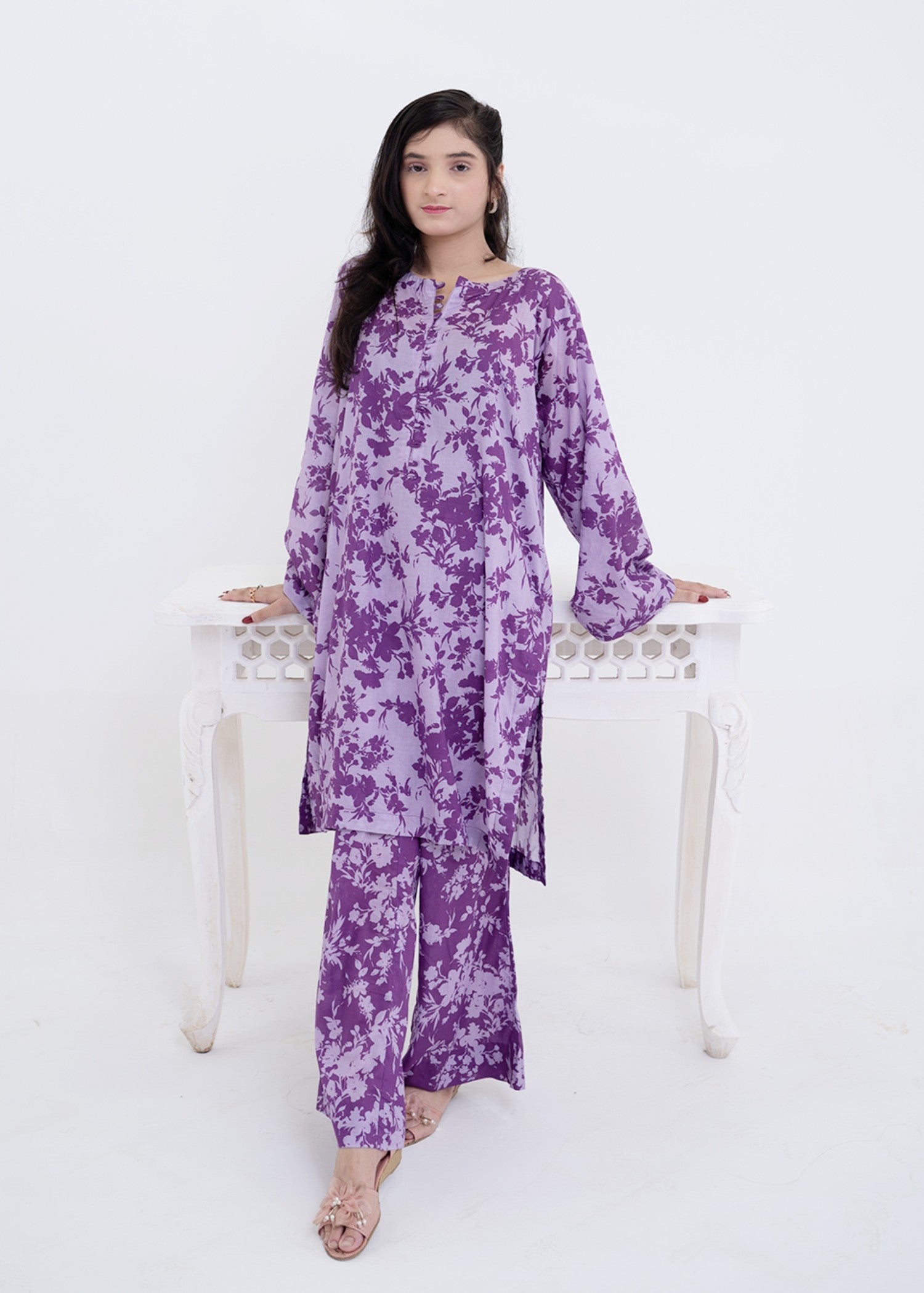 lawn Co Ord Sets in Bright lavender