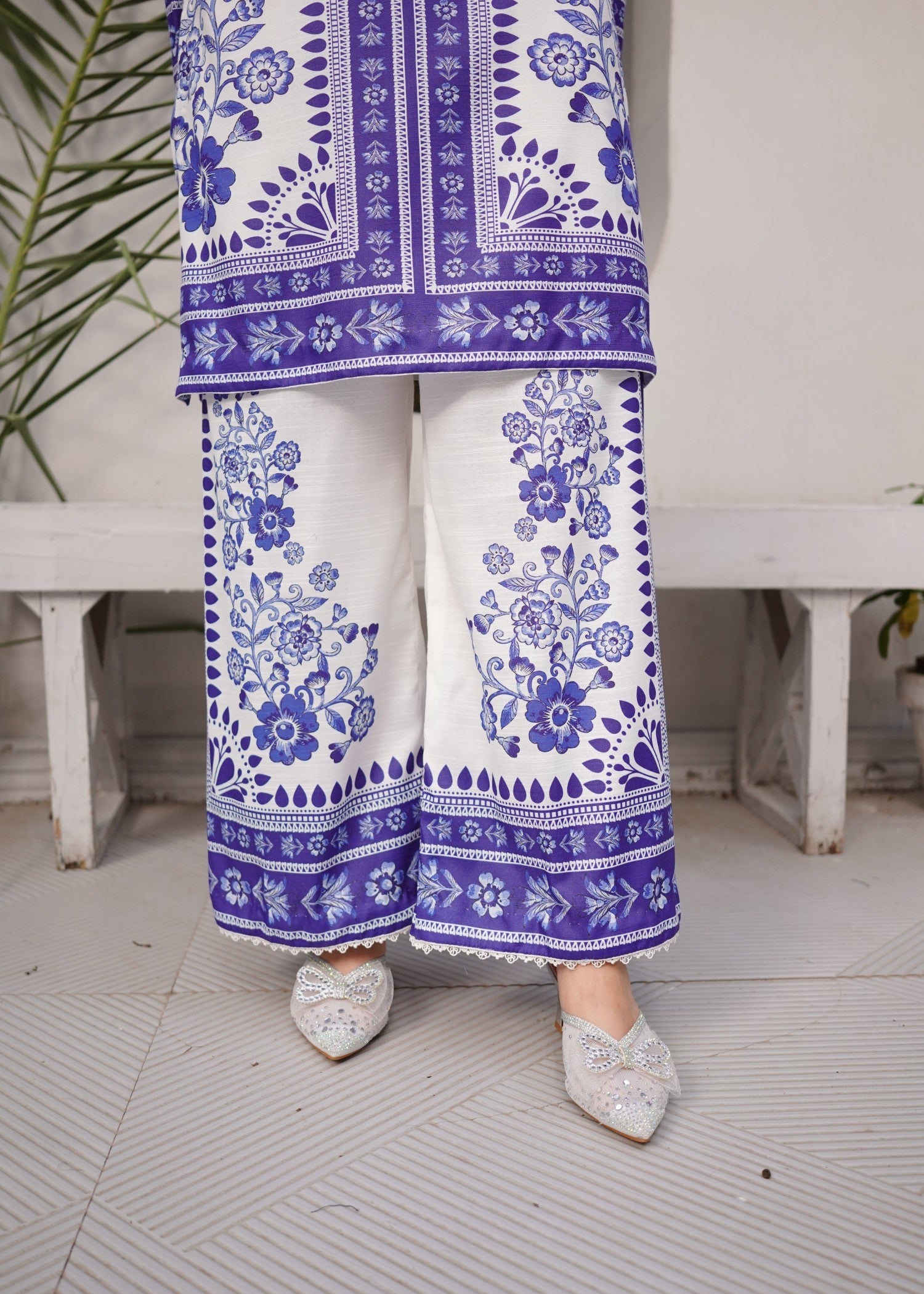slub khaddar Co Ord Sets in Blue