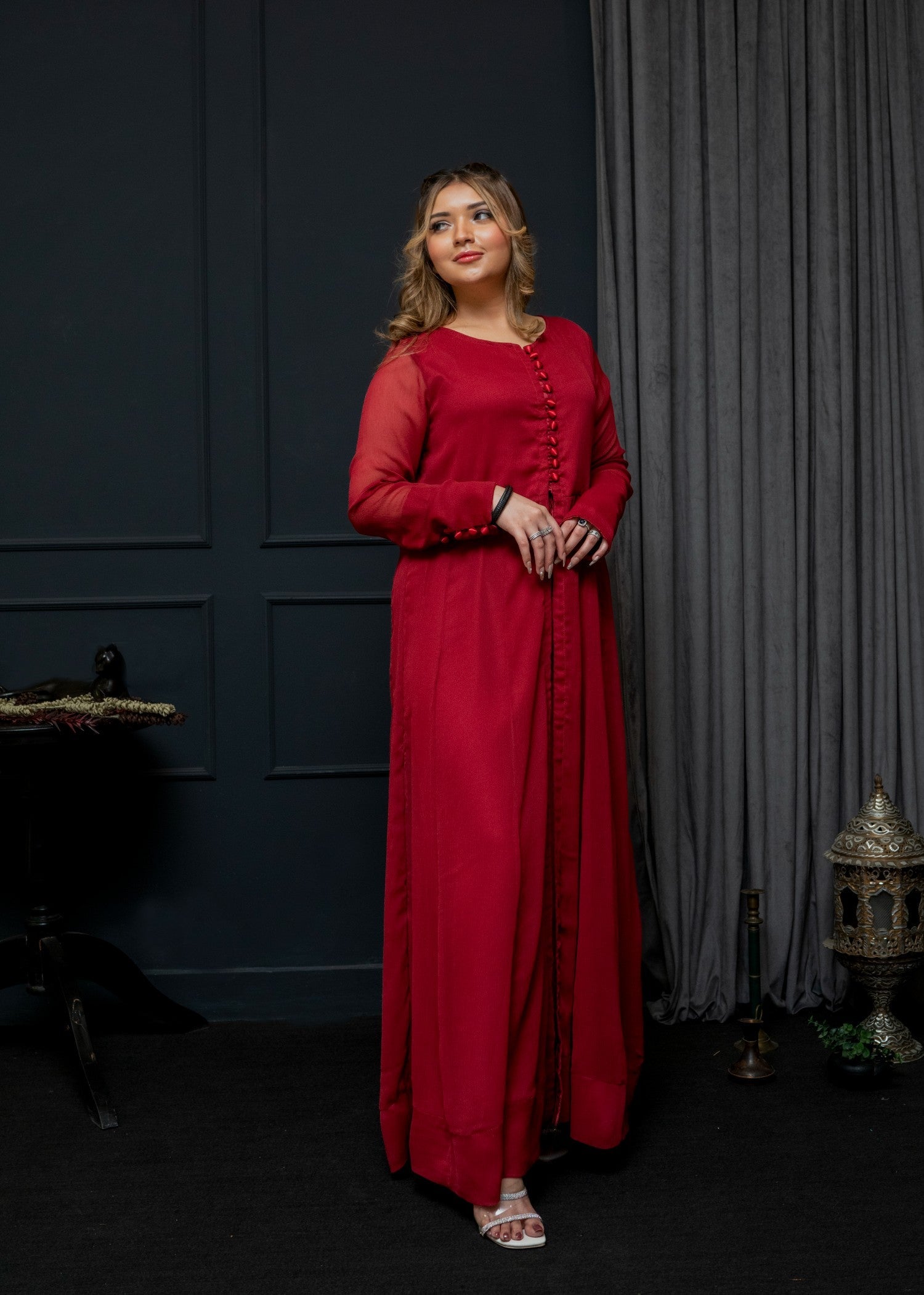 chiffon Maxi in Crimson