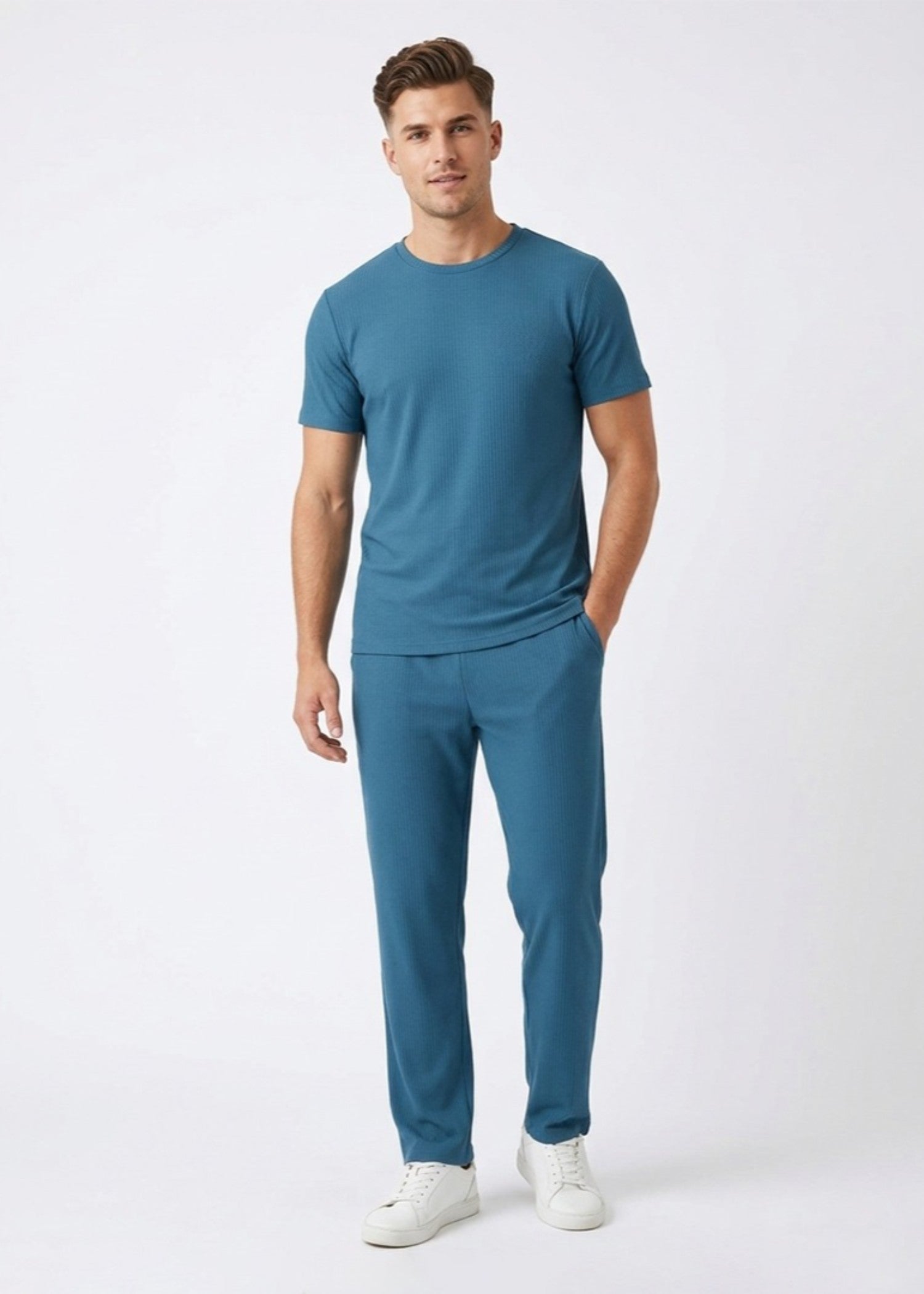 jersey knit Tracksuit in Steel blue