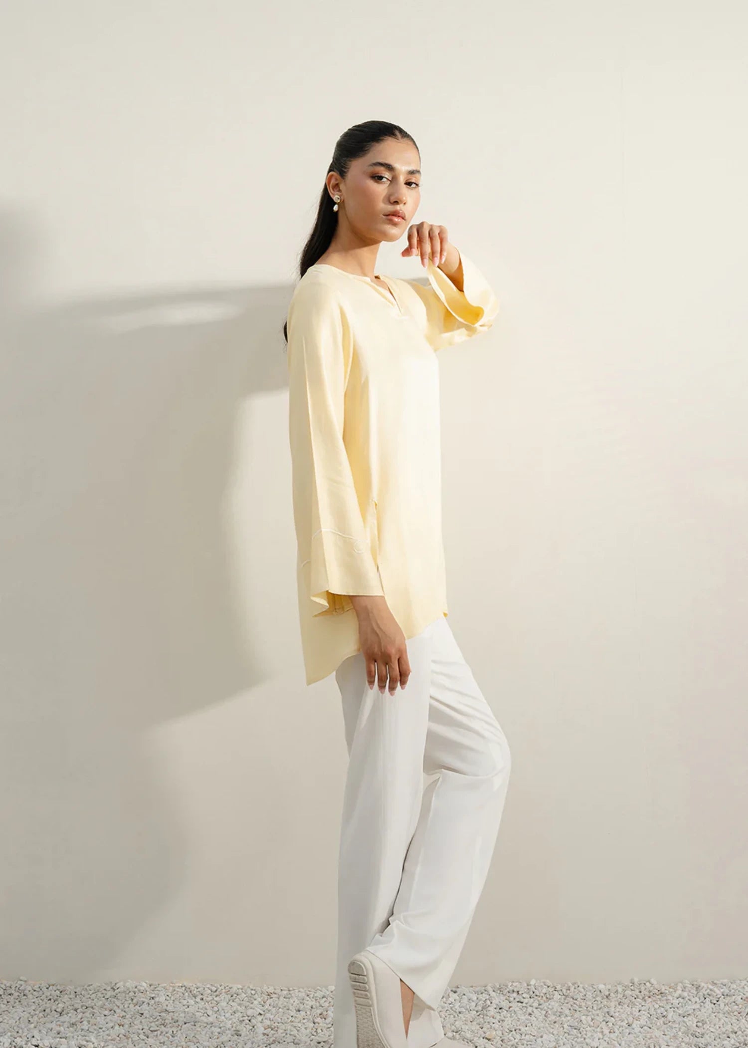 crepe Kurti in Butter