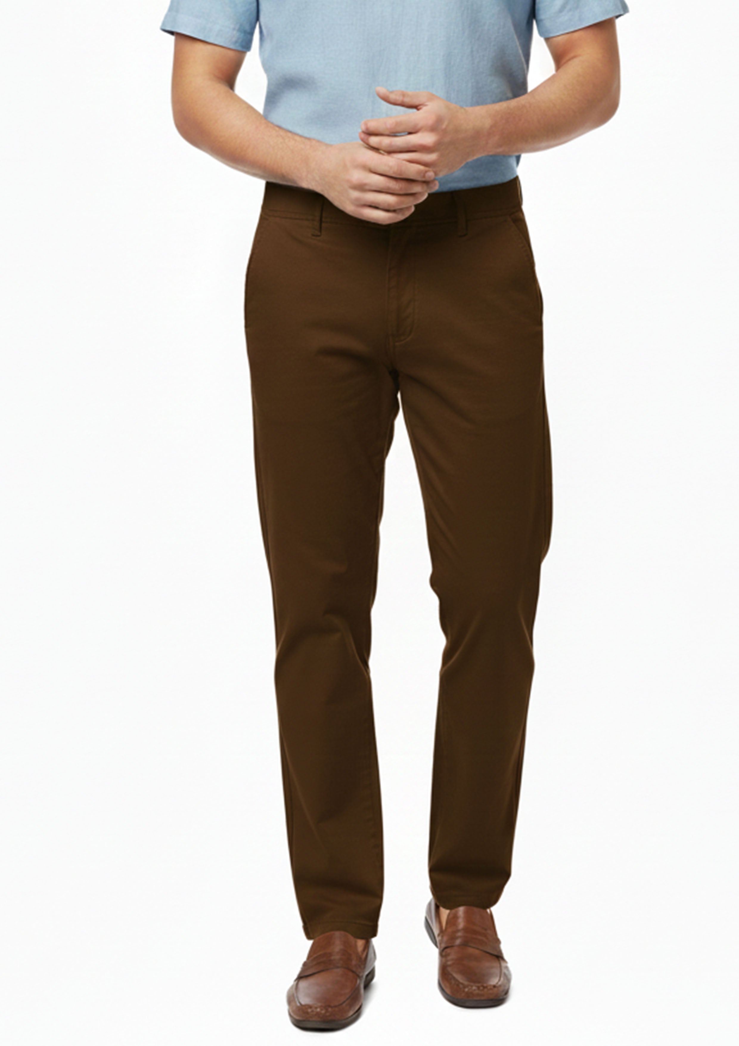 twill cotton Pants in Brown