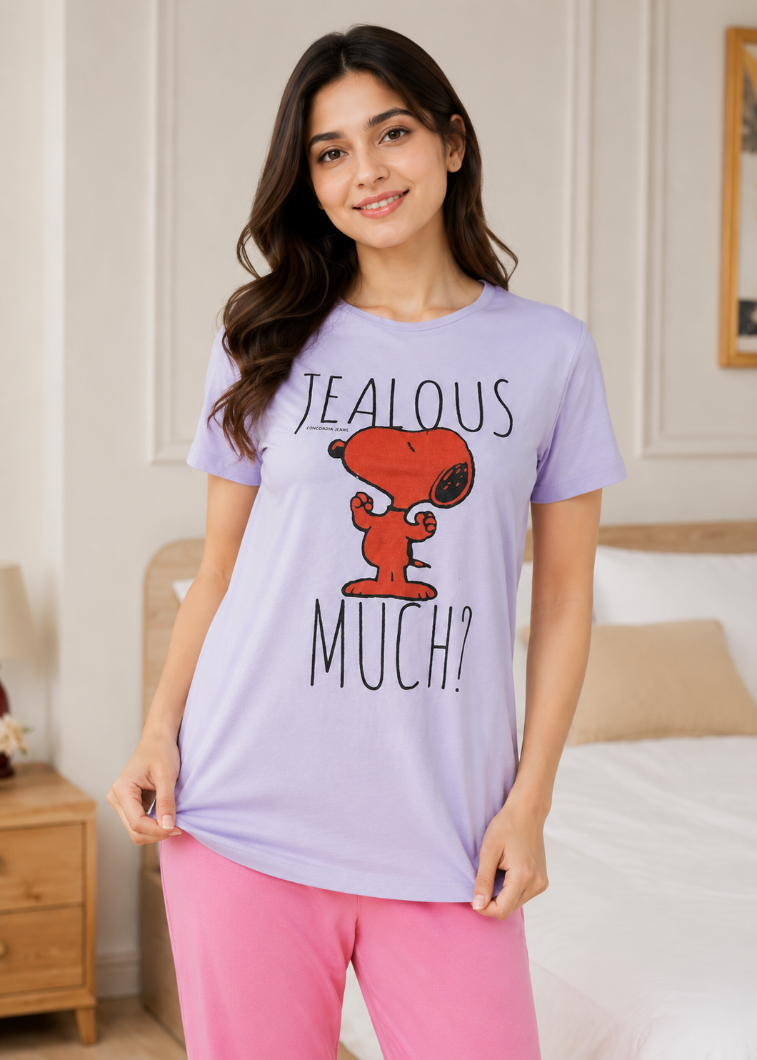 single jersey knit T Shirt in Lilac