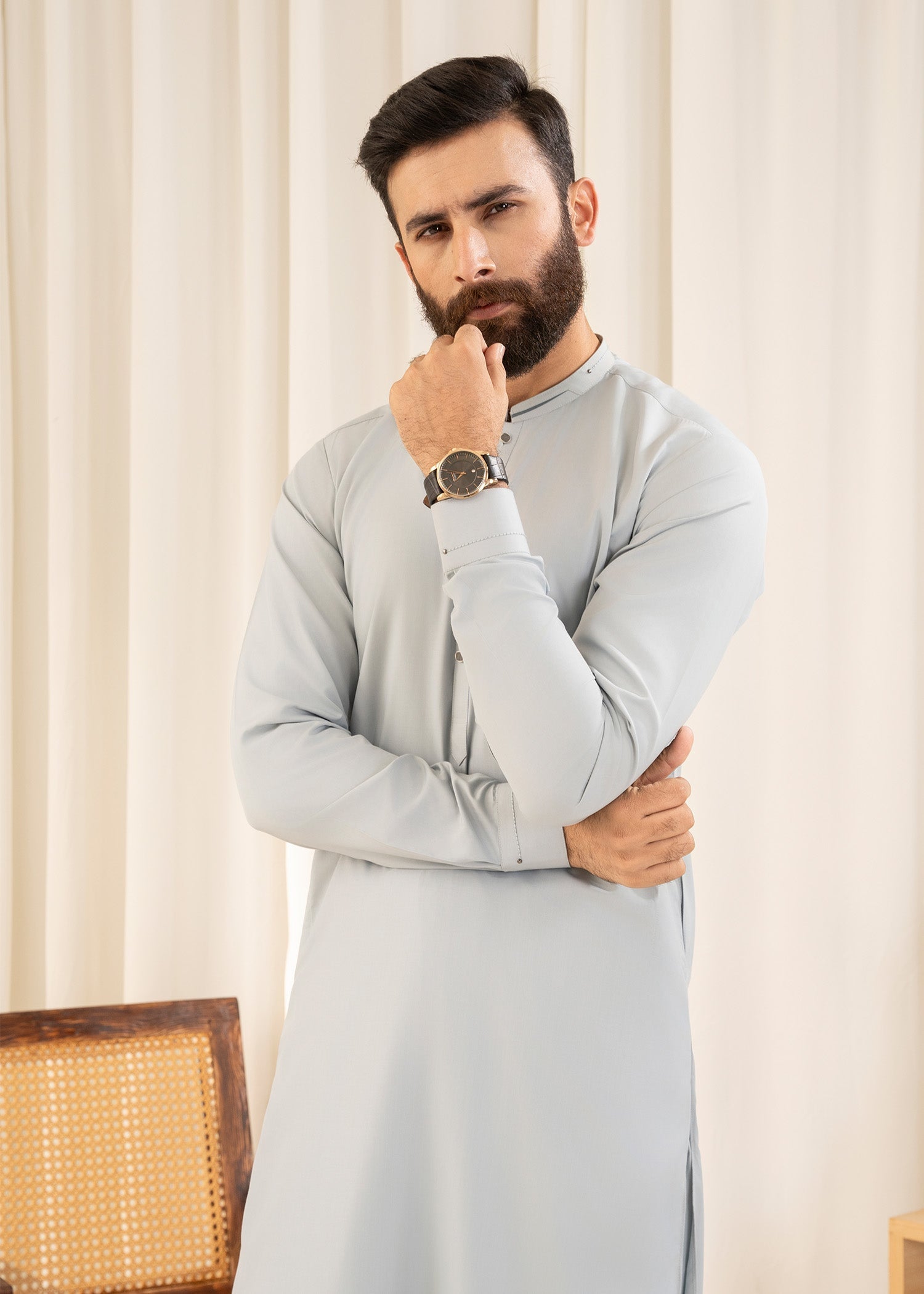 wash & wear Shalwar Kameez in Sky blue by Buraq