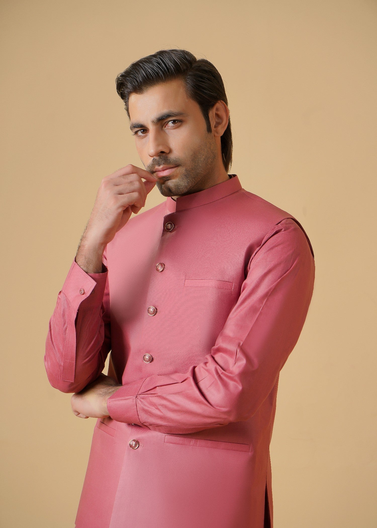 cotton Waistcoat in Watermelon pink