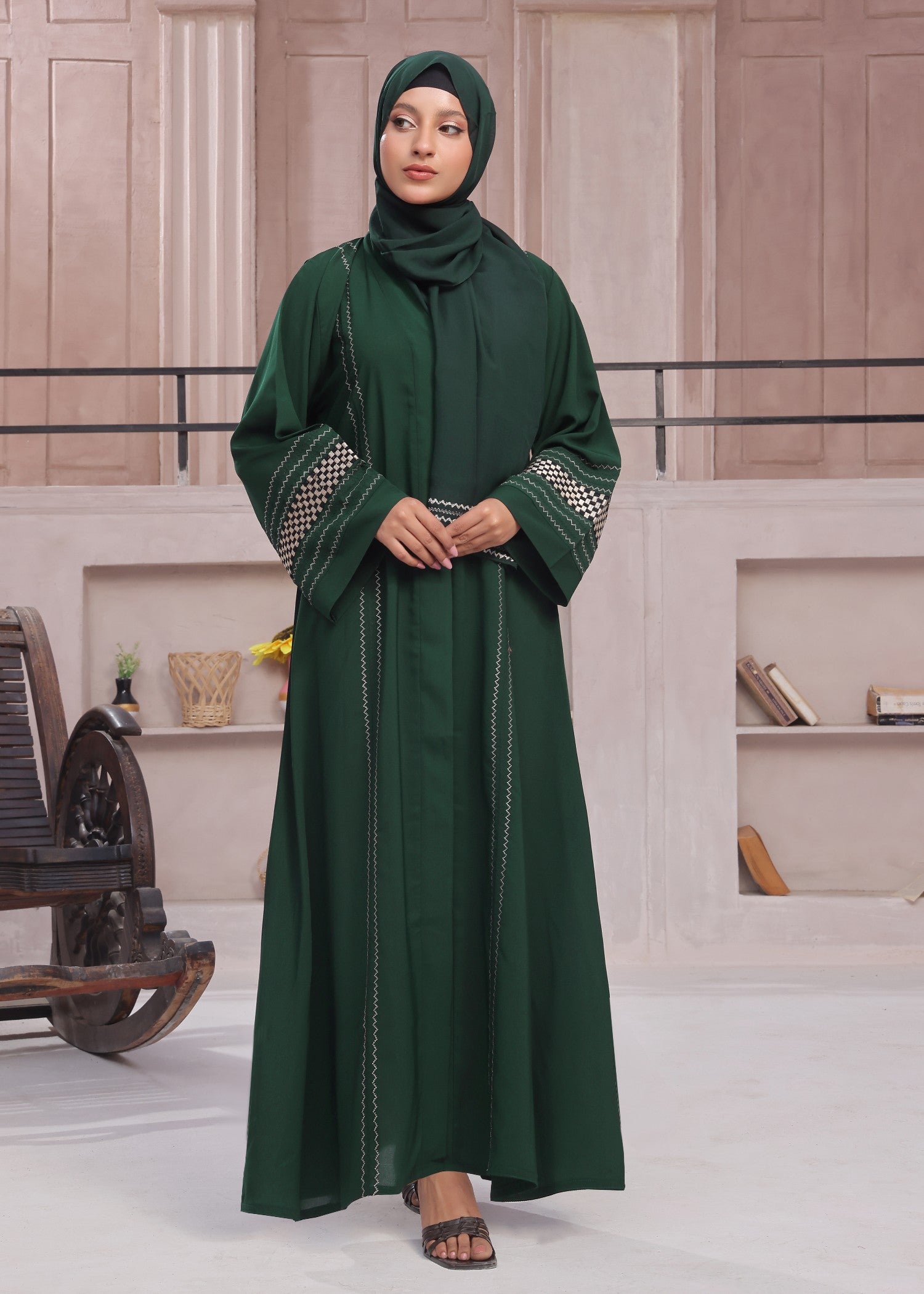 georgette Abaya in Green