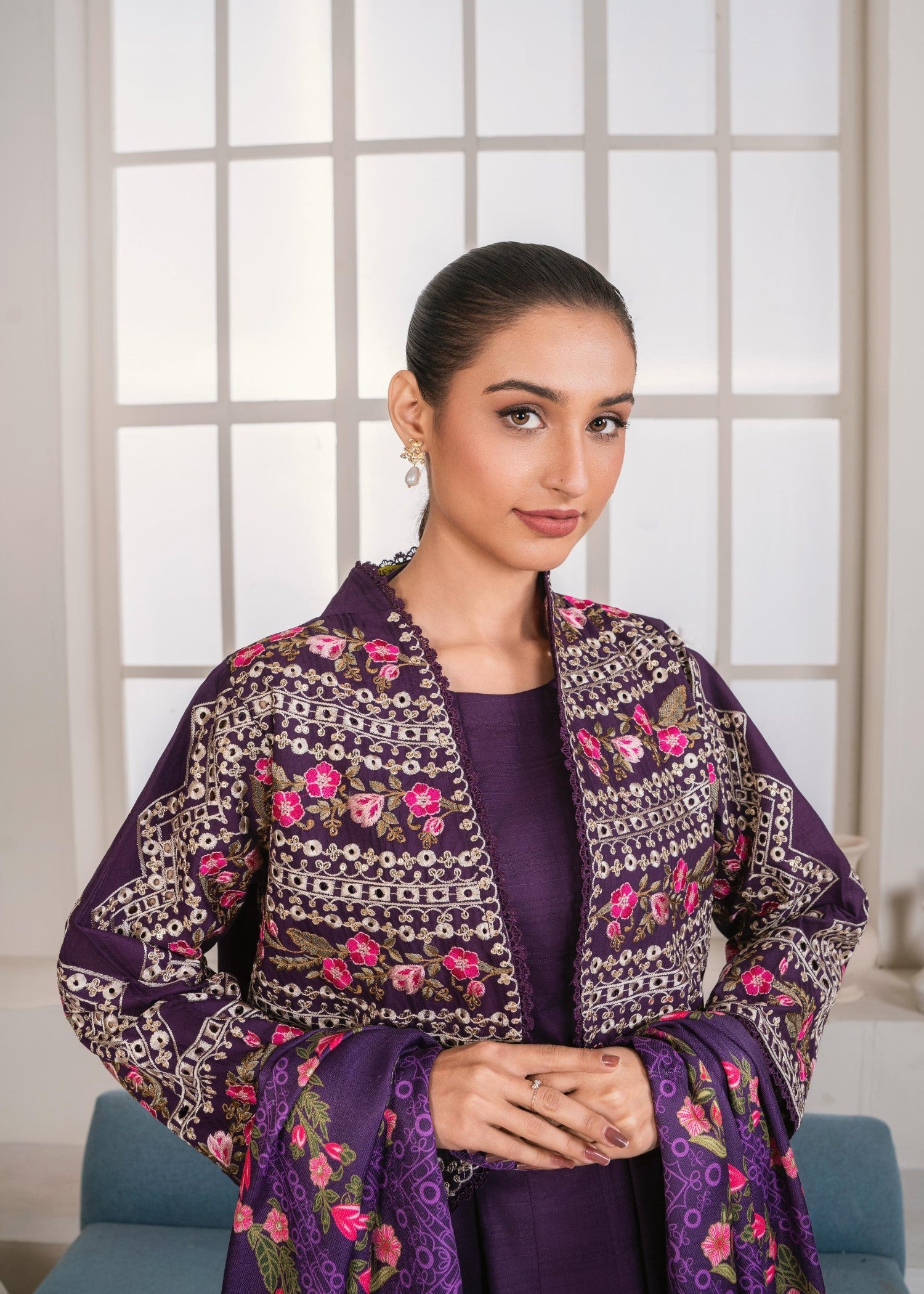 cotton Pishwas in Purple