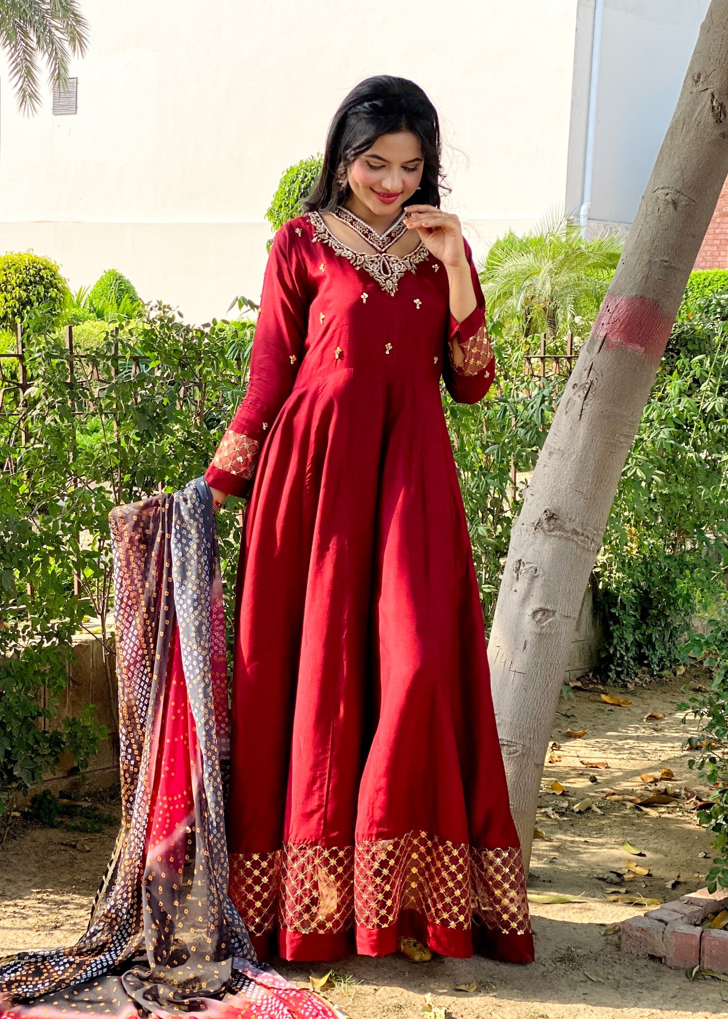 viscose Maxi in Maroon