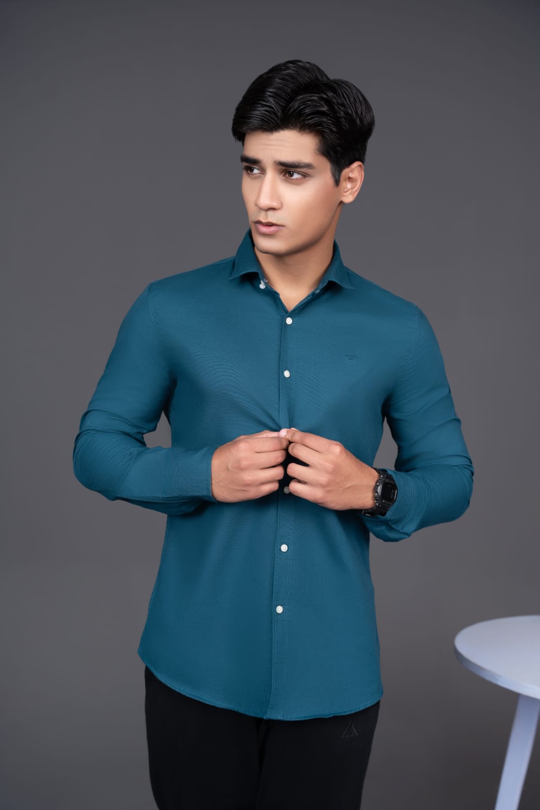 cotton Casual Shirt in Teal