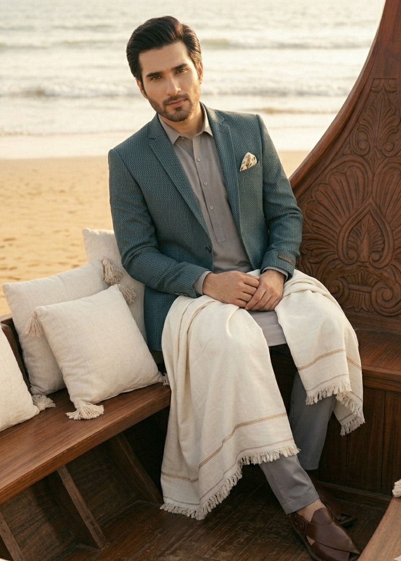 pure wool Blazer in Twilight blue