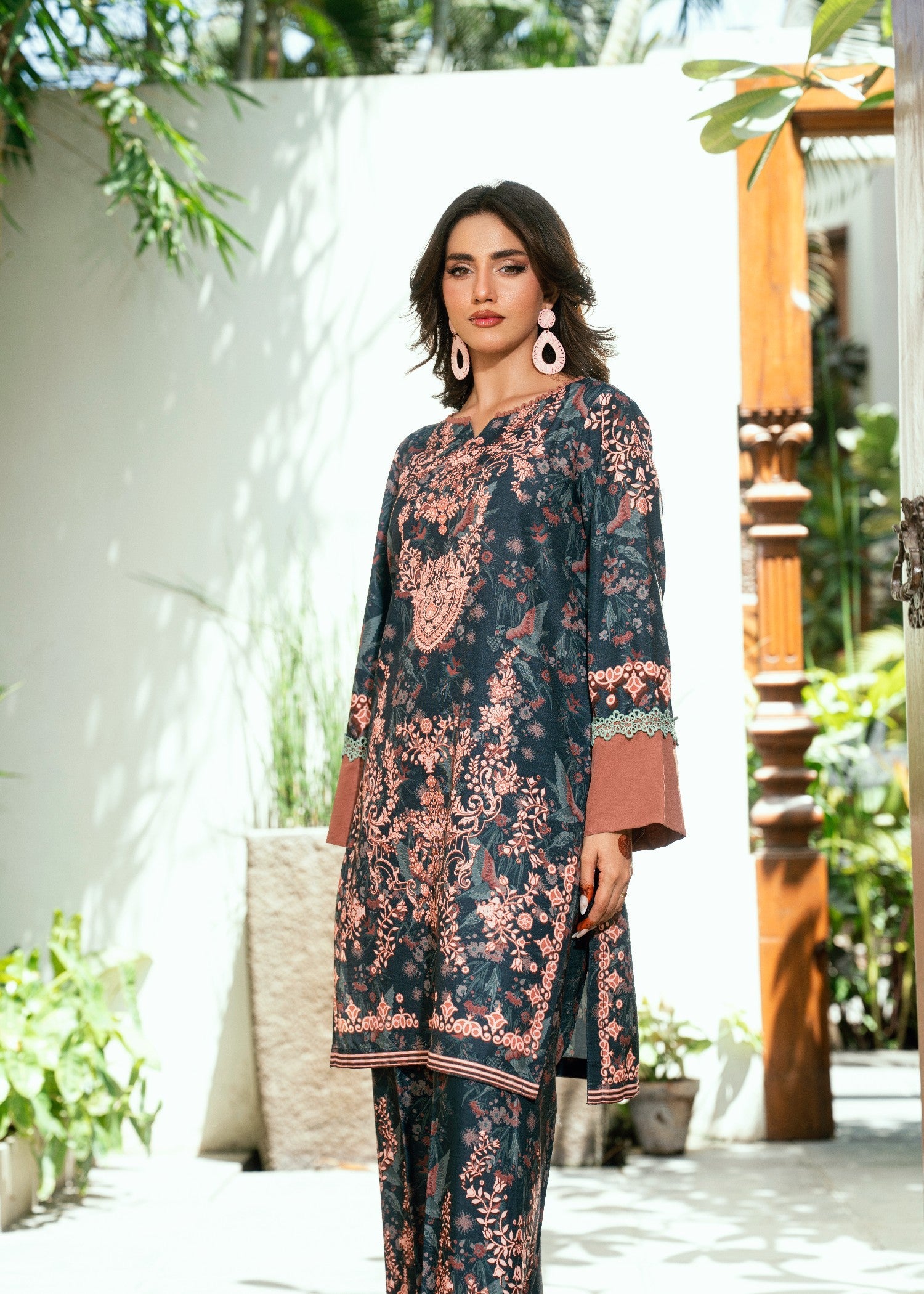 slub lawn Co Ord Sets in Pine green