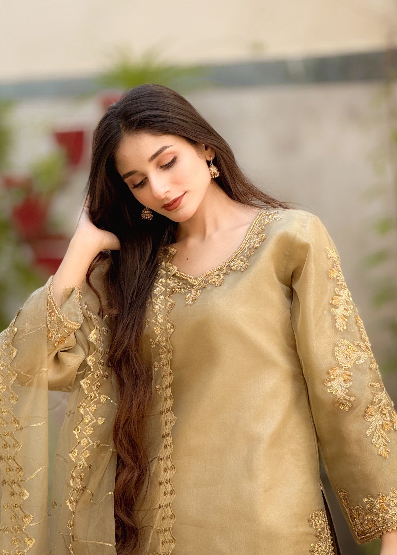 masuri Sharara in Golden brown