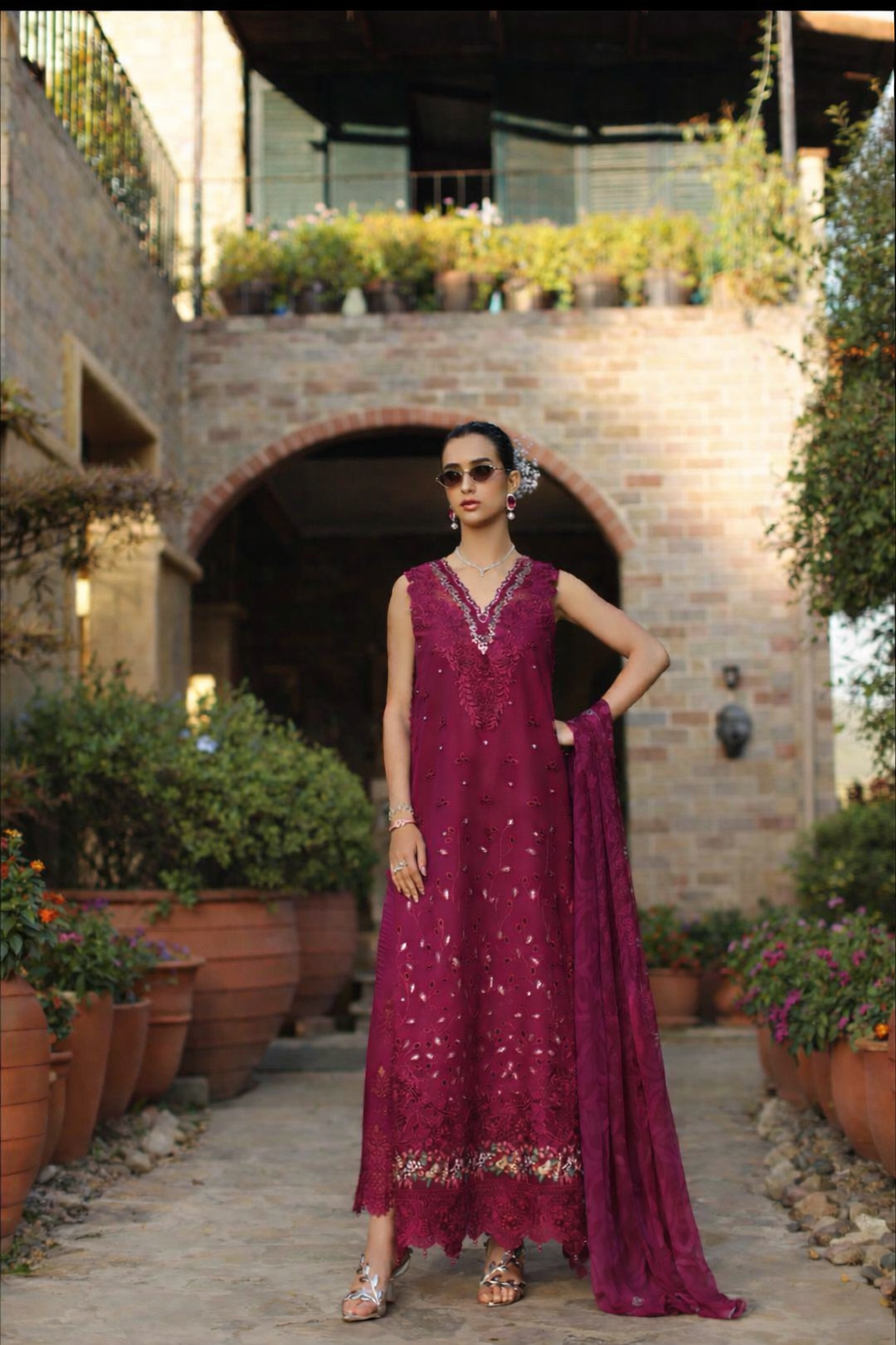 Luxury Eid Schiffli Laserkari Lawn – D6 - A - Zelina