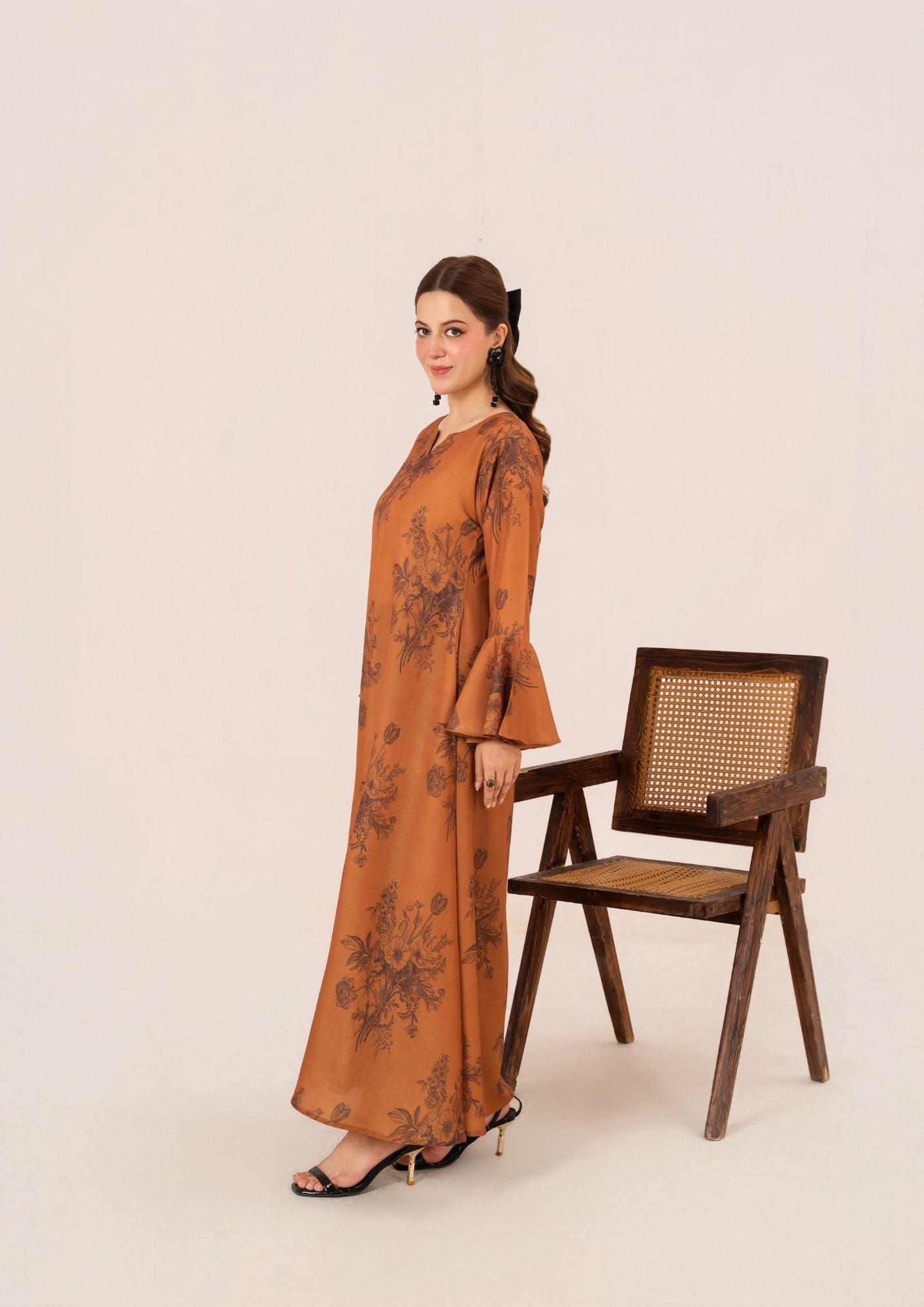 arabic lawn Maxi in Hazelwood brown
