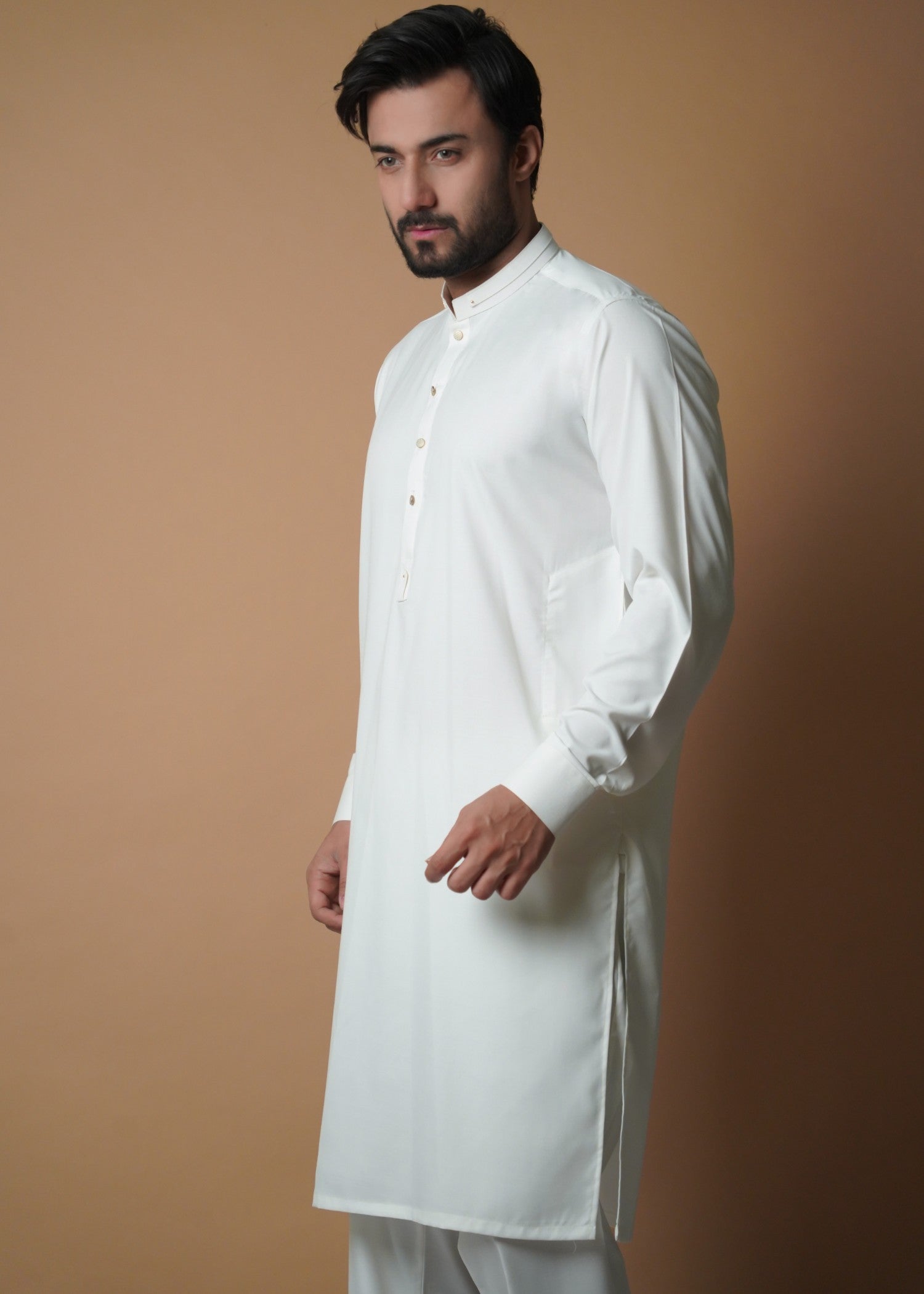 cotton viscose Kurta Set in Off-white