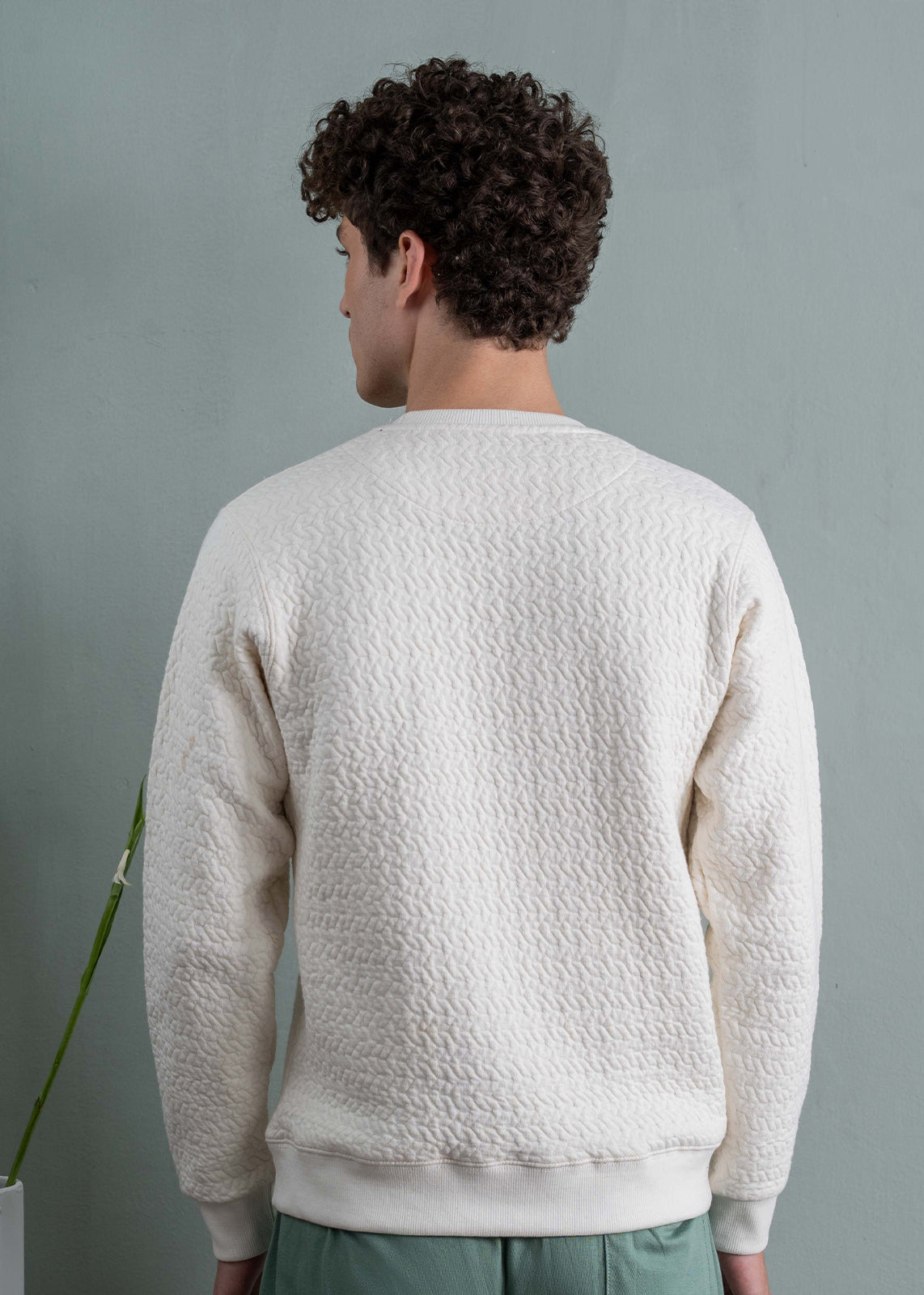 jersey knit Sweatshirt in Ivory