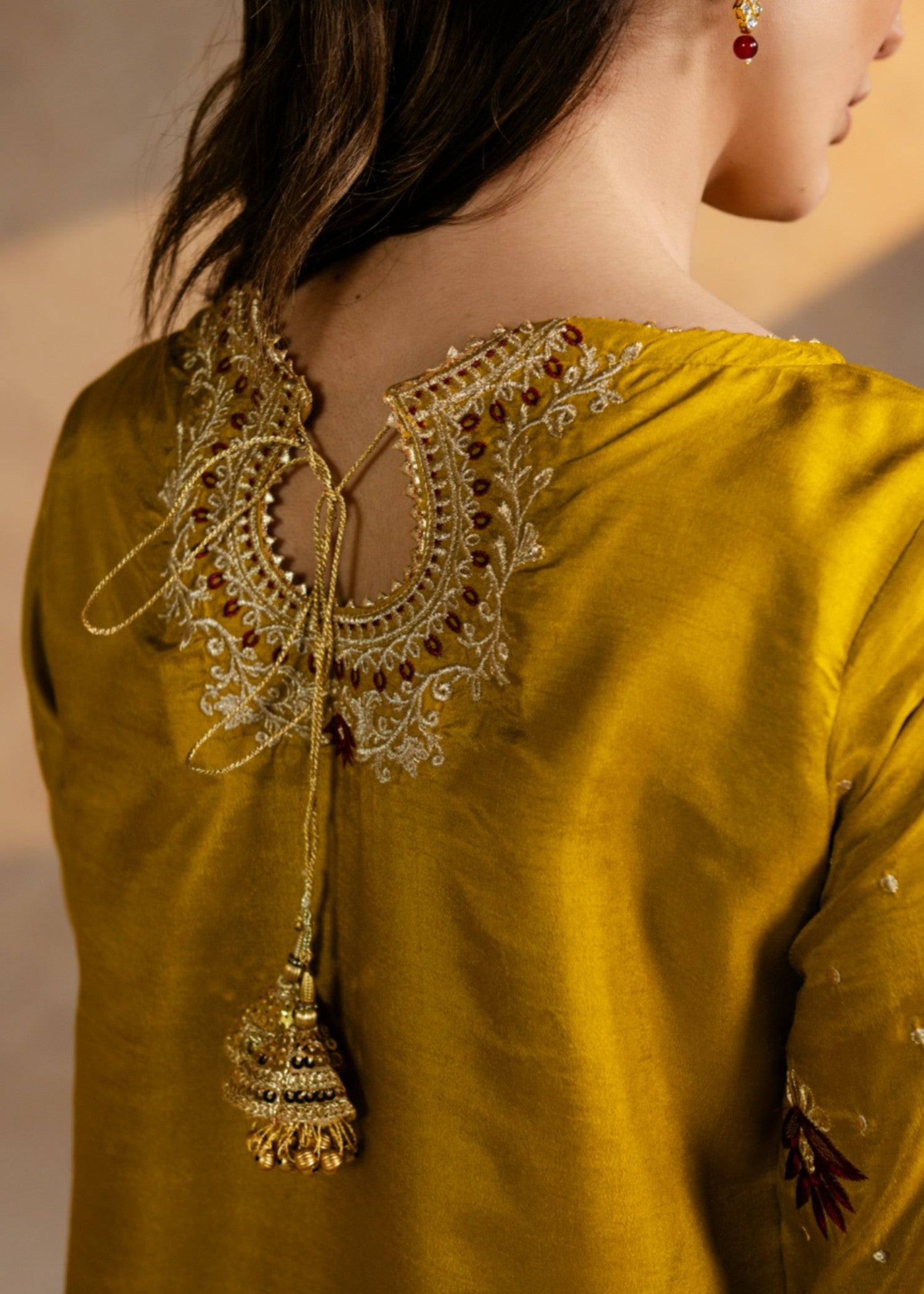 medium silk Kurta Set in Mustard