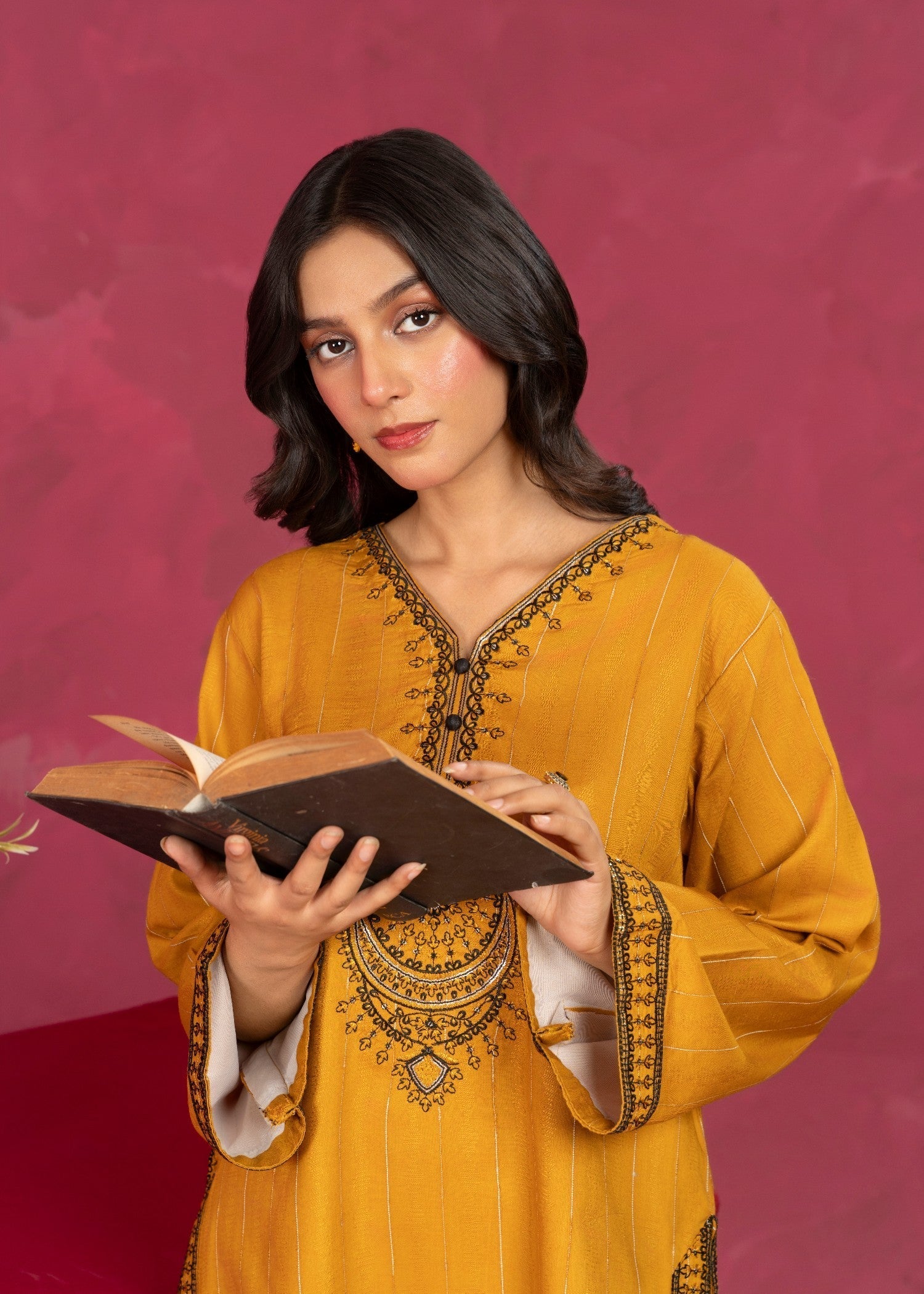 viscose Kurta Set in Mustard