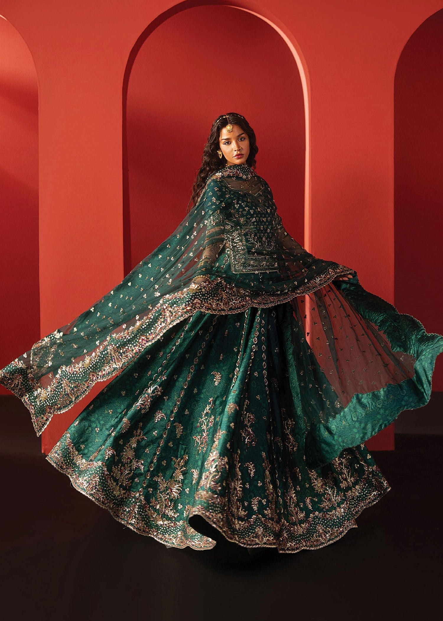 raw silk Unstitched in Green
