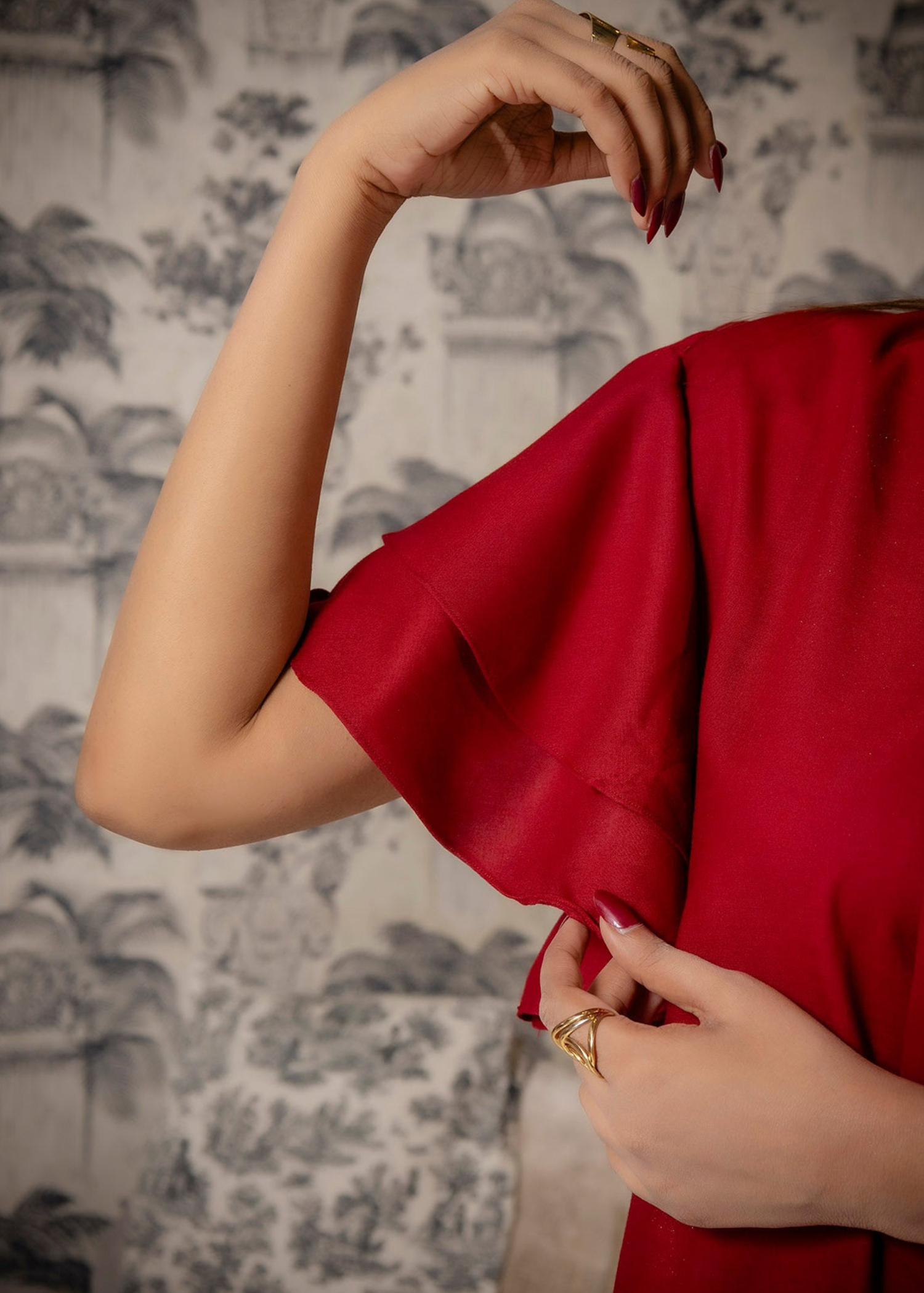irish linen Co Ord Sets in Maroon