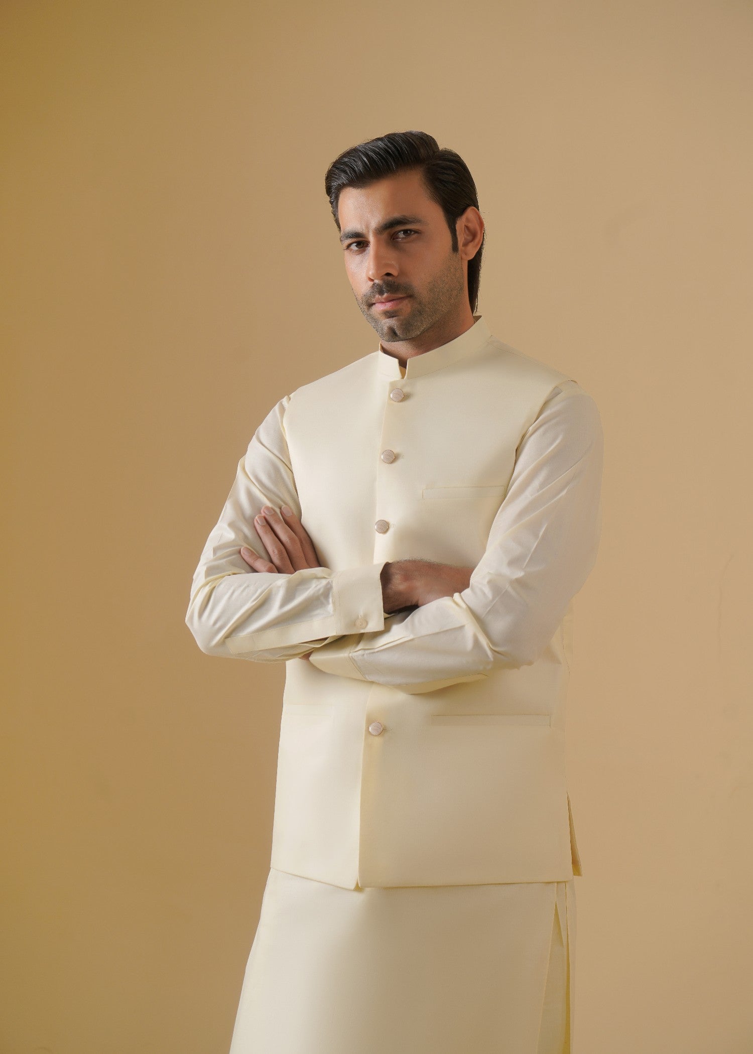 cotton Waistcoat in Cream