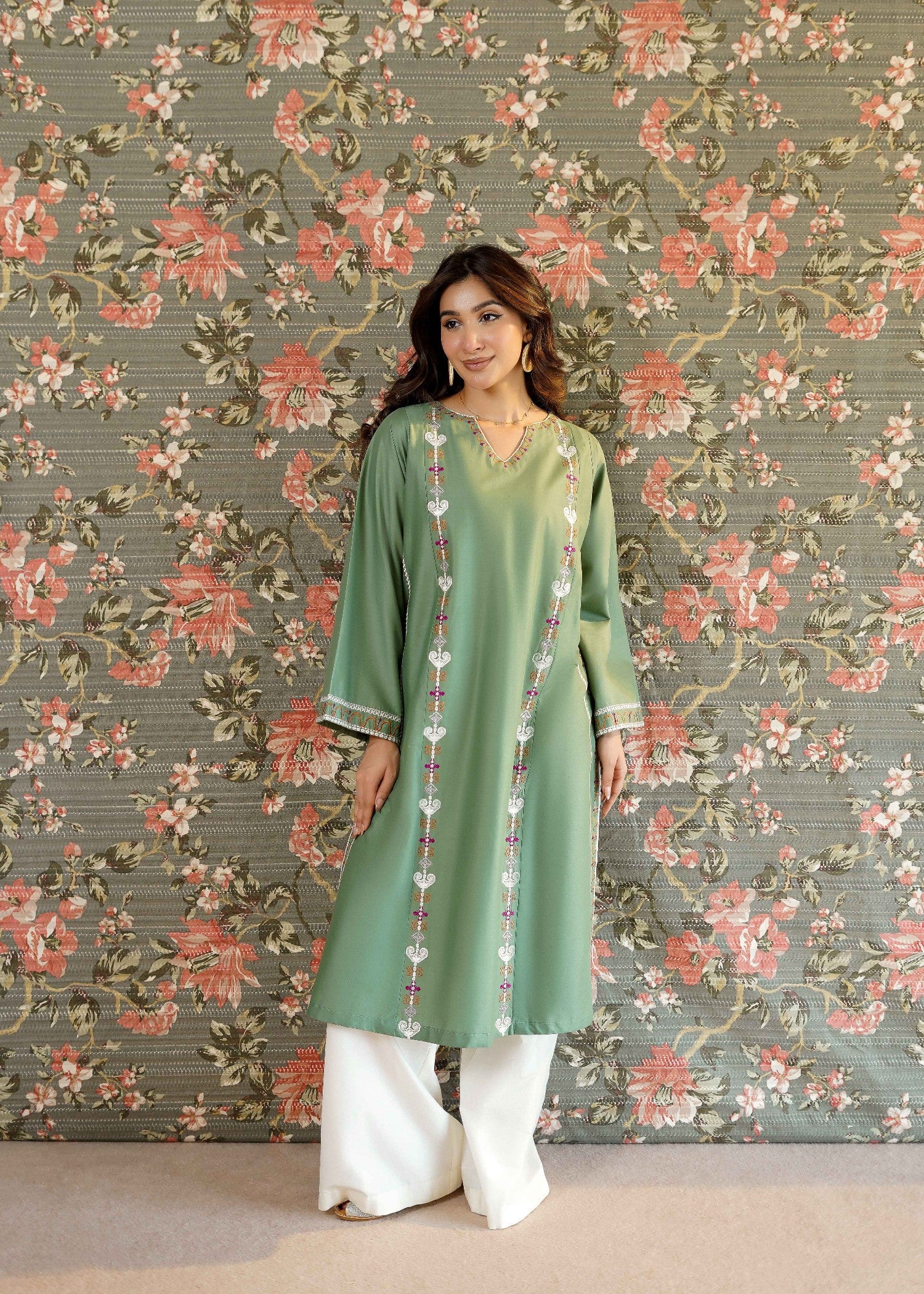 lawn Kurti in Pastel green