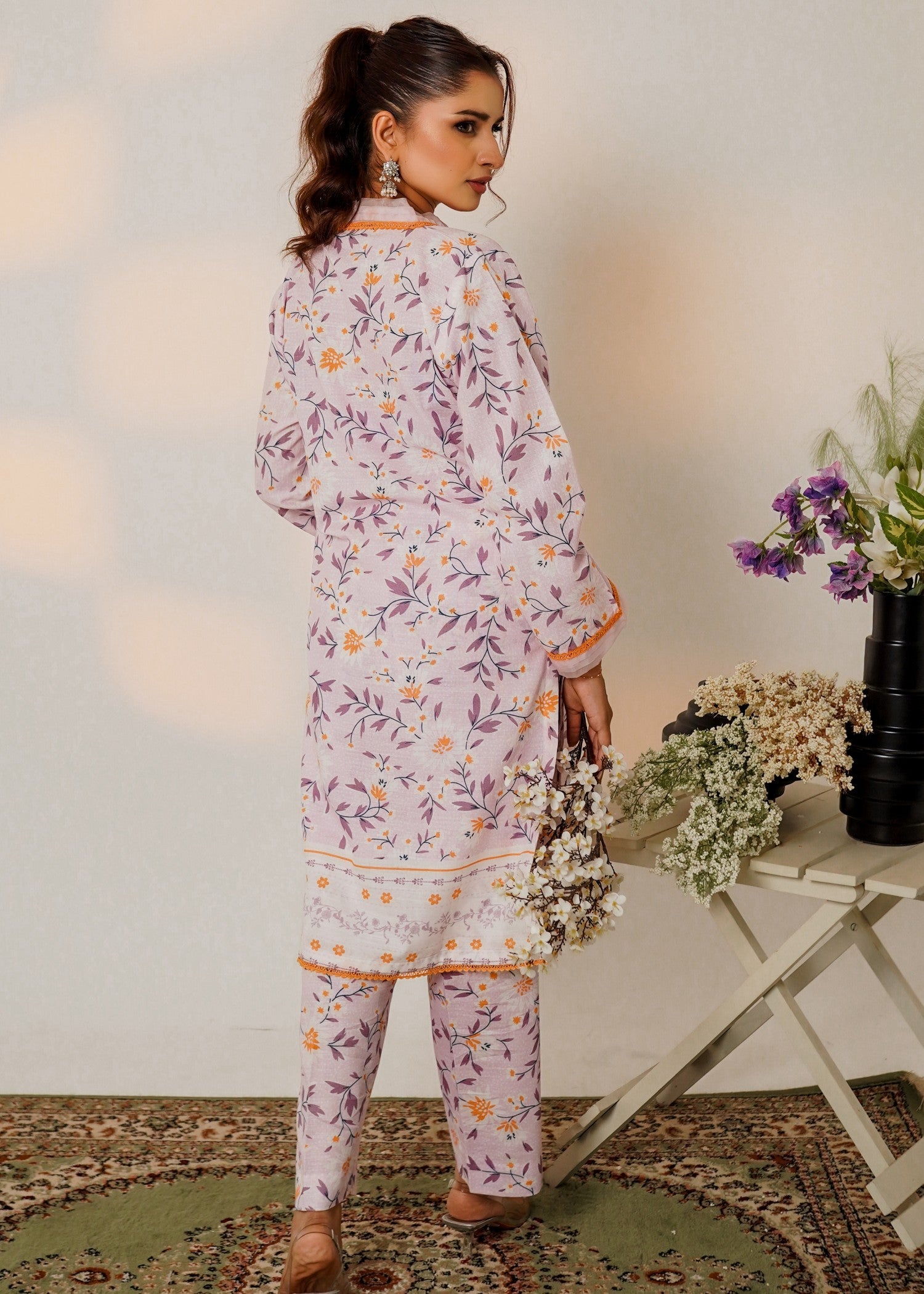 khaddar Kurta Set in Frost