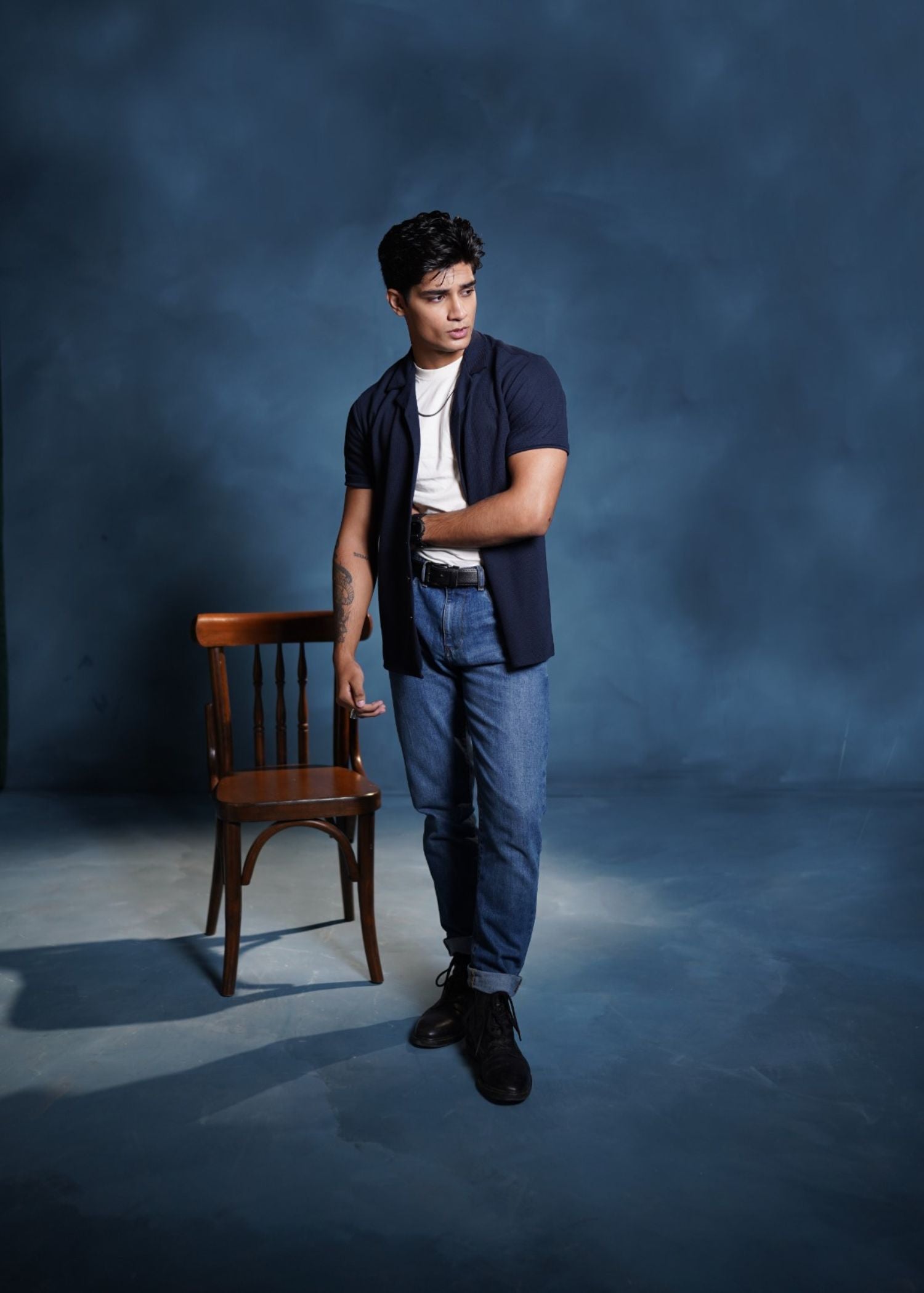 jacquard Casual Shirt in Blue