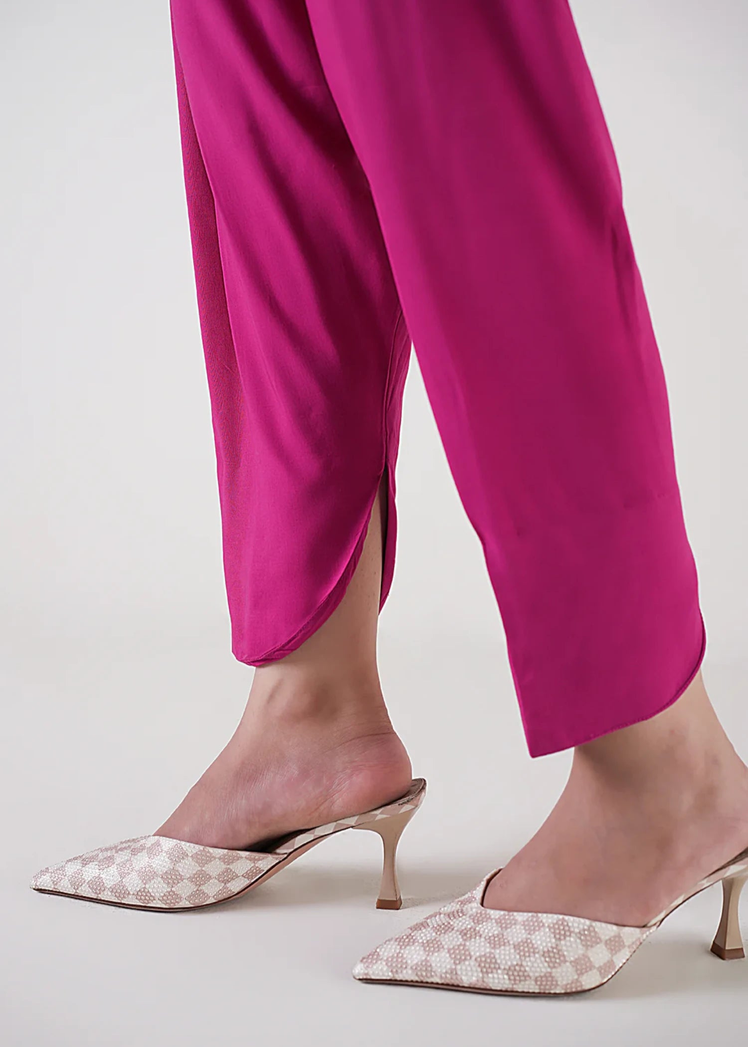 viscose Shalwar in Hot pink red