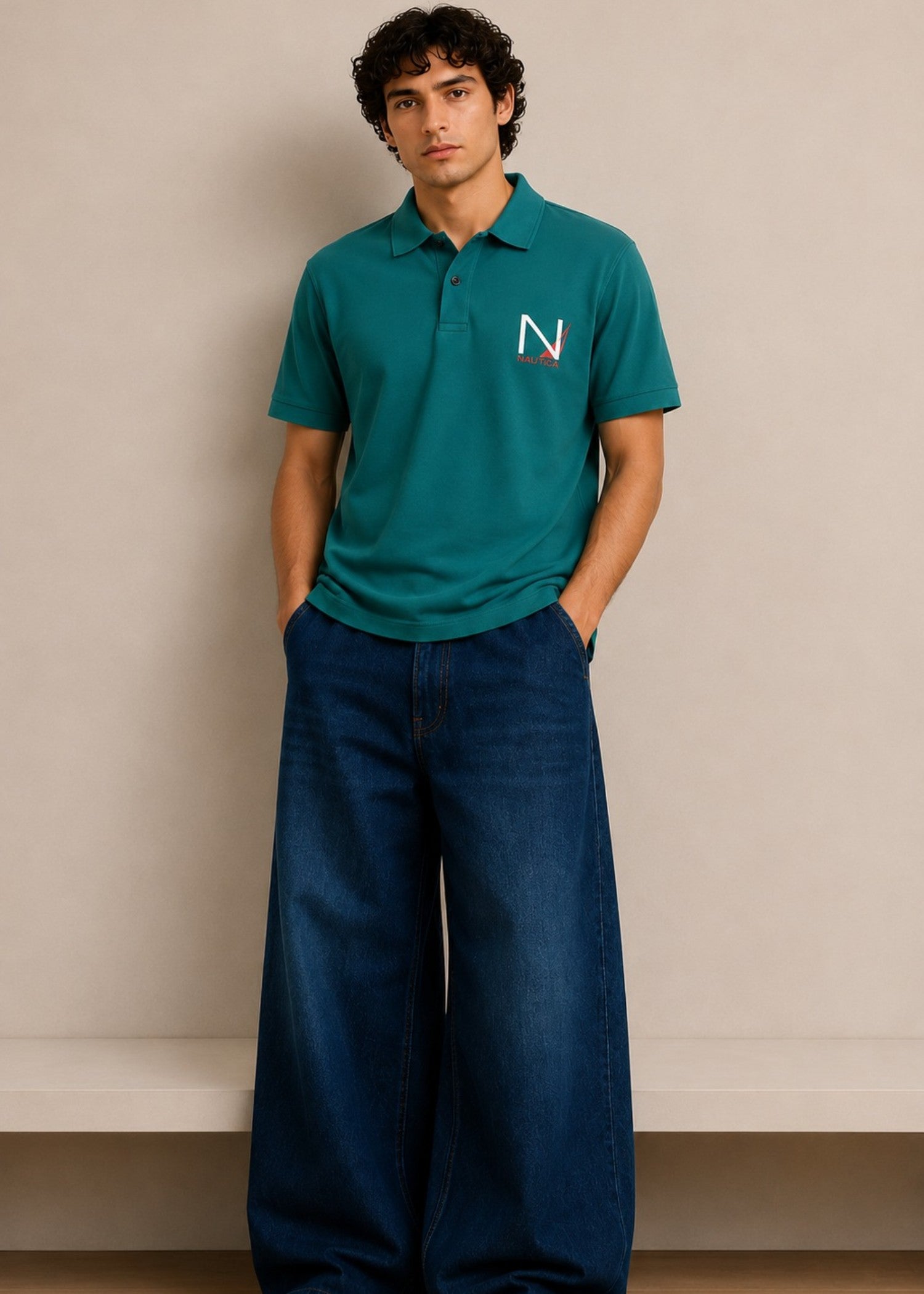 cotton jersey Polo Shirt in Teal